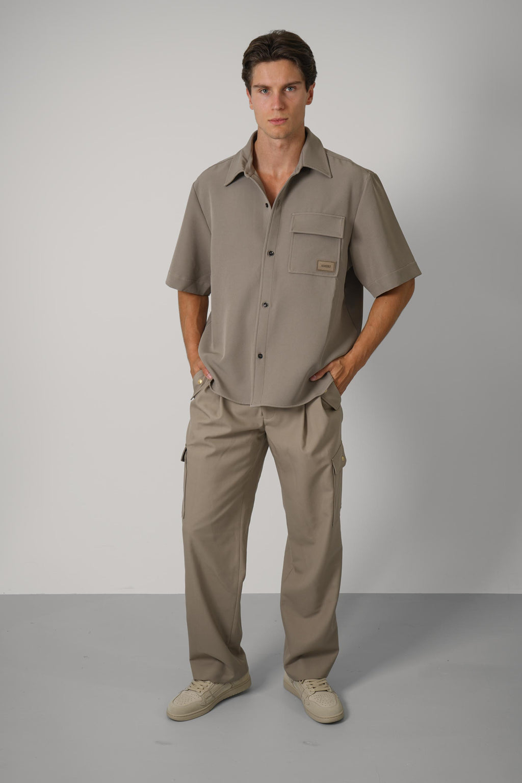 Amiri Patch Cady Ss Pkt Shirt – Dark Sand