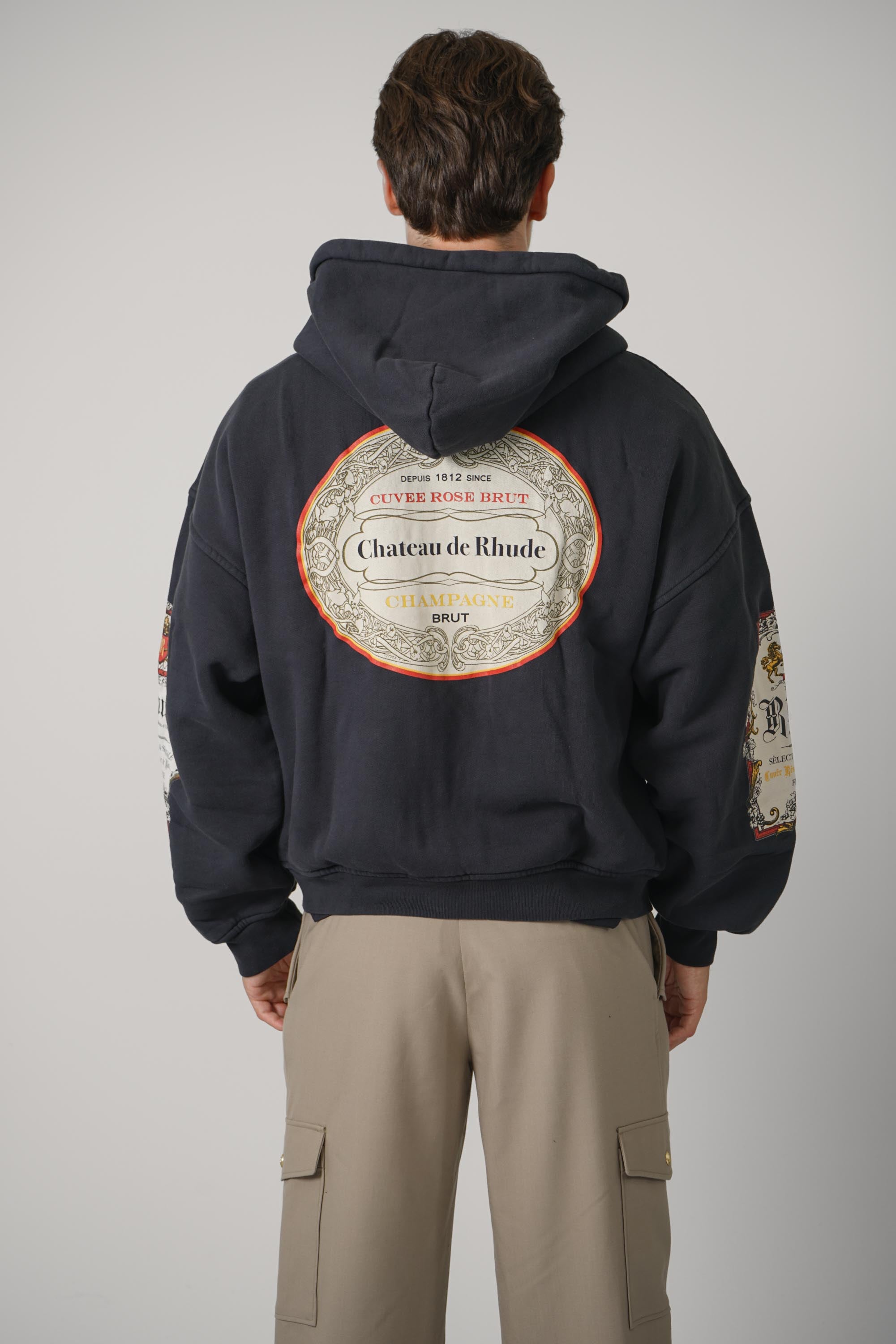 Bordeaux Reserve Zip-up Hoodie – Vintage Black / White / Red