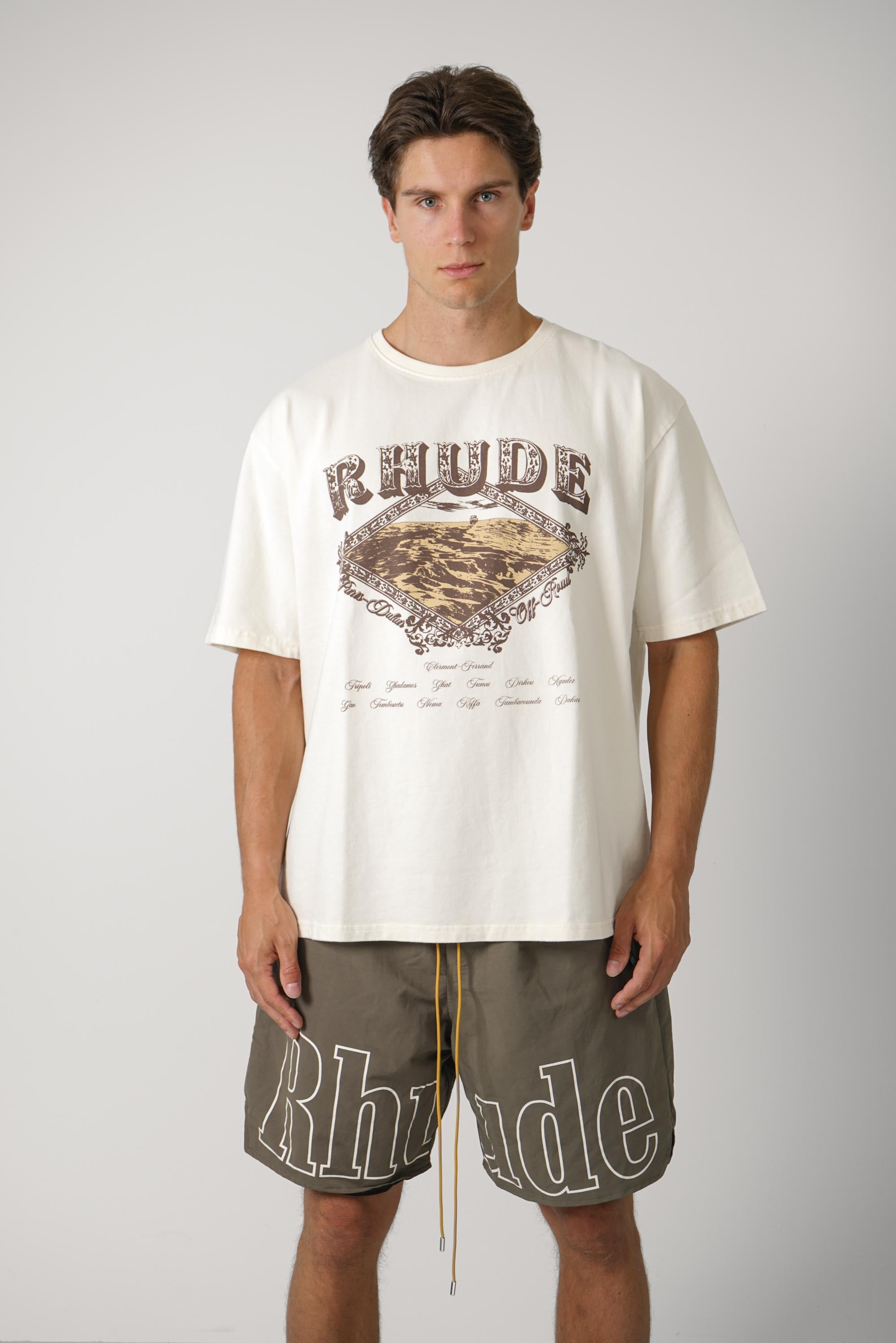 Dakar Convoy Tee – Vintage White / Brown