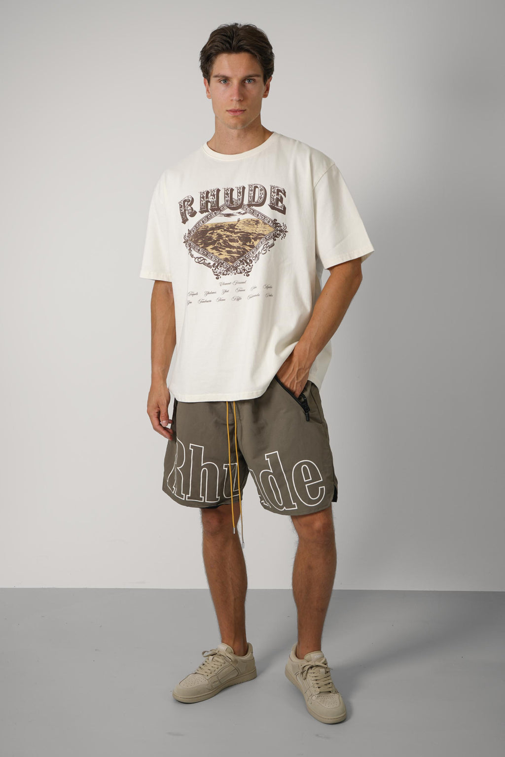 Dakar Convoy Tee – Vintage White / Brown
