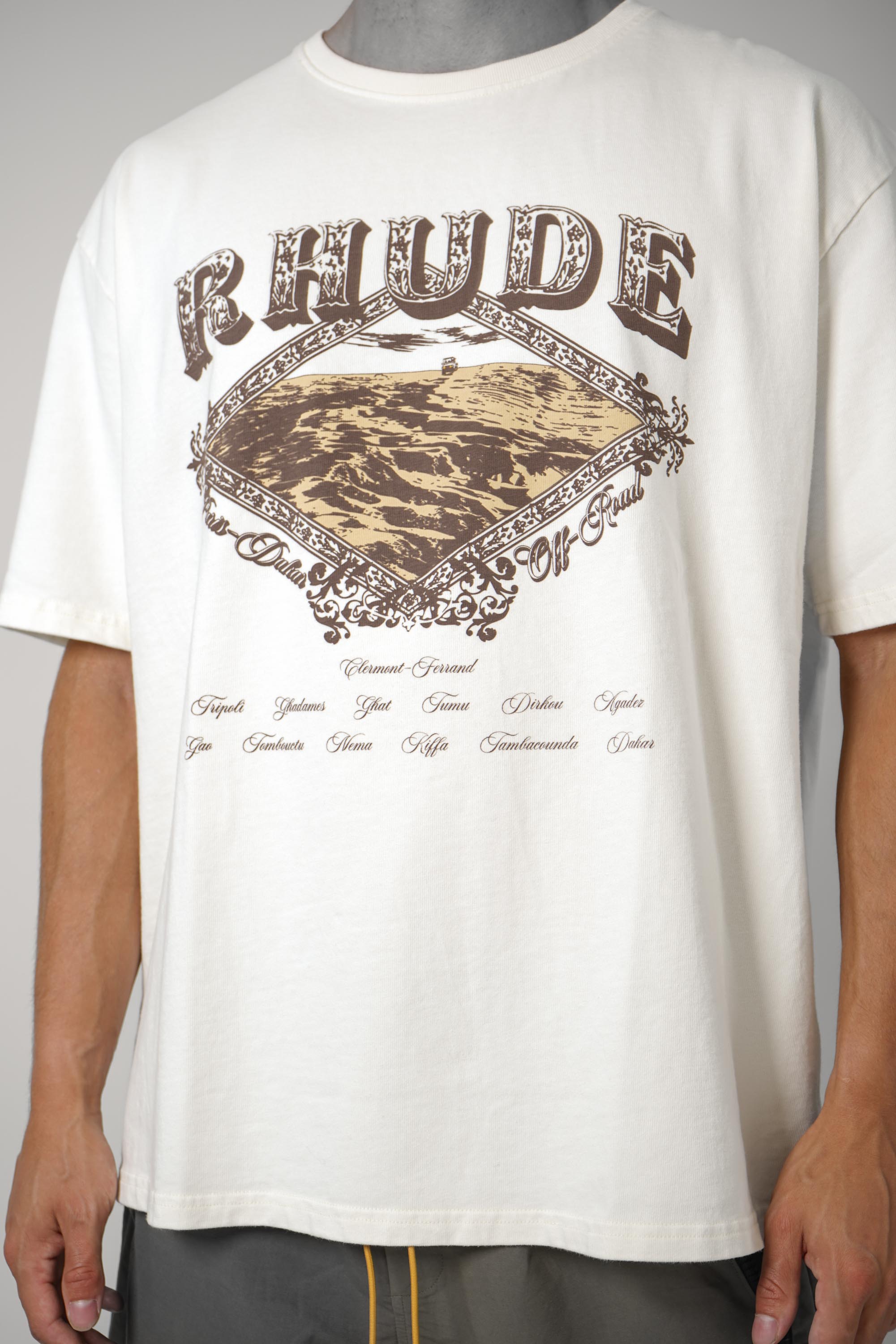 Dakar Convoy Tee – Vintage White / Brown