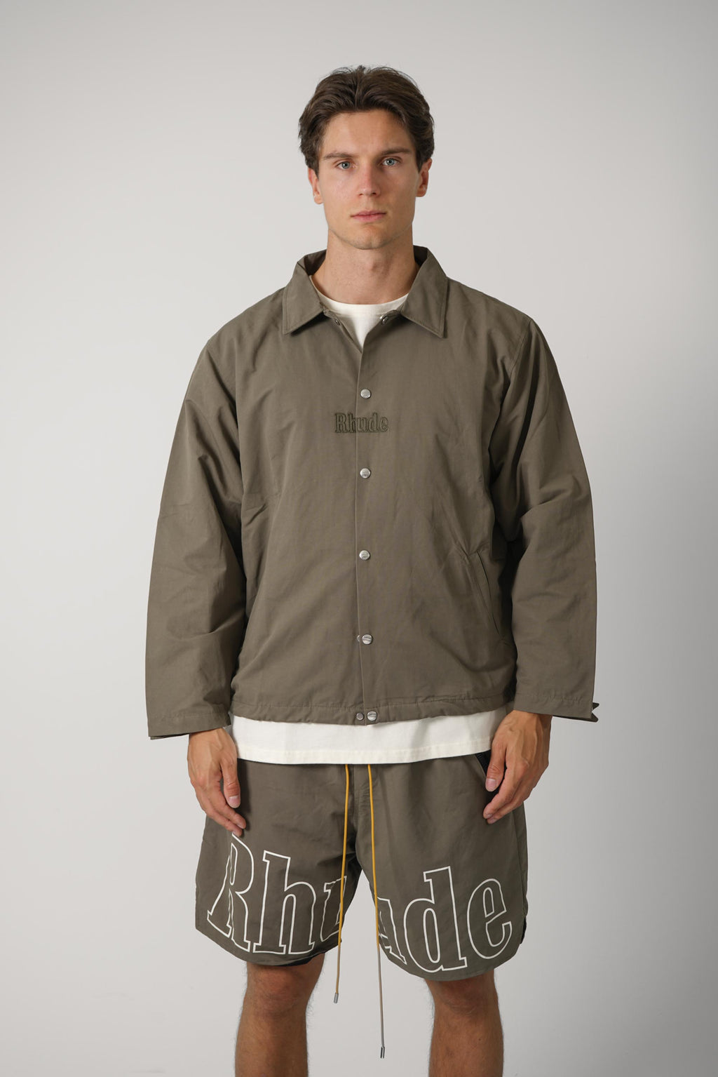 Logo Coaches Jacket – Taupe / Taupe