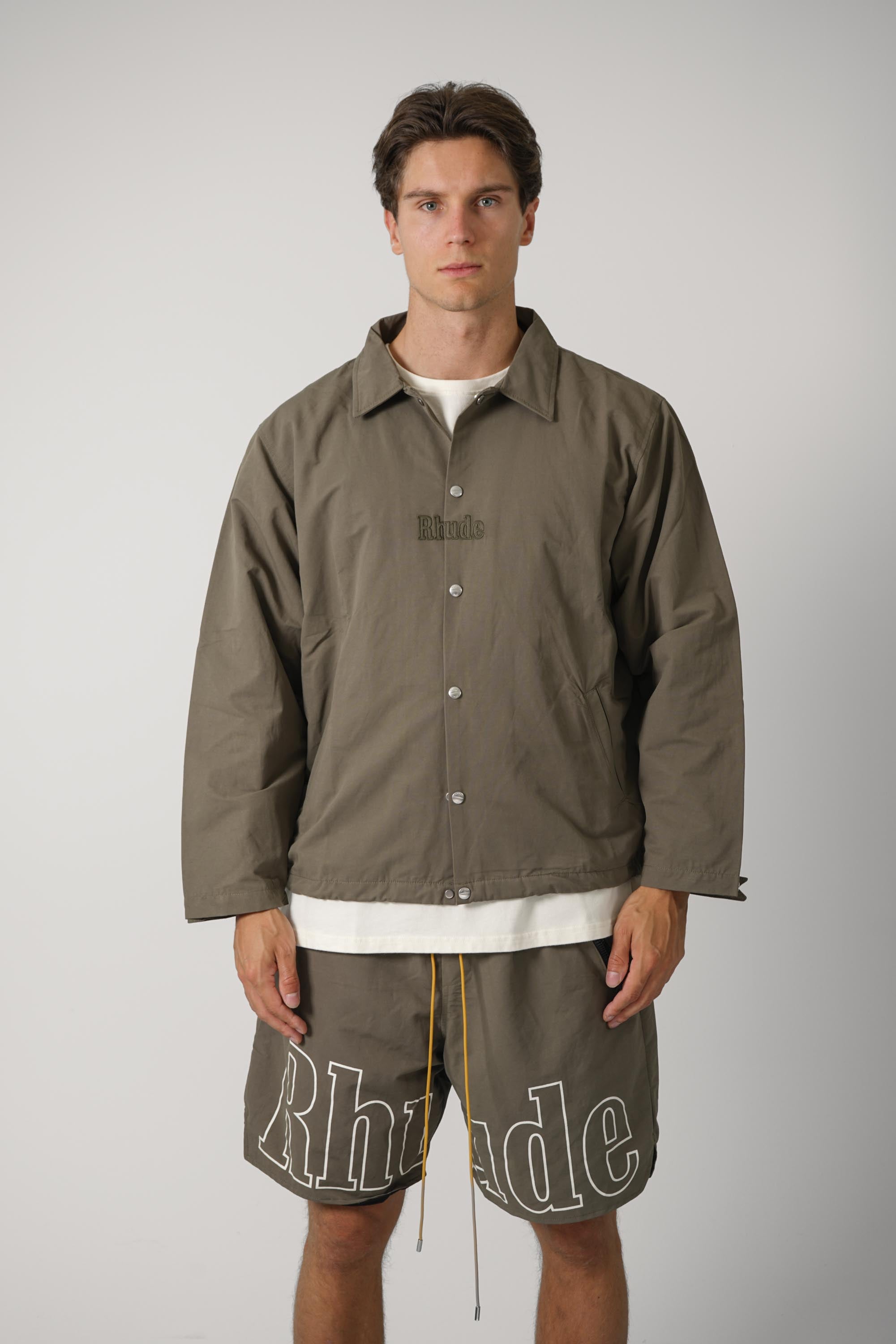 Logo Coaches Jacket – Taupe / Taupe