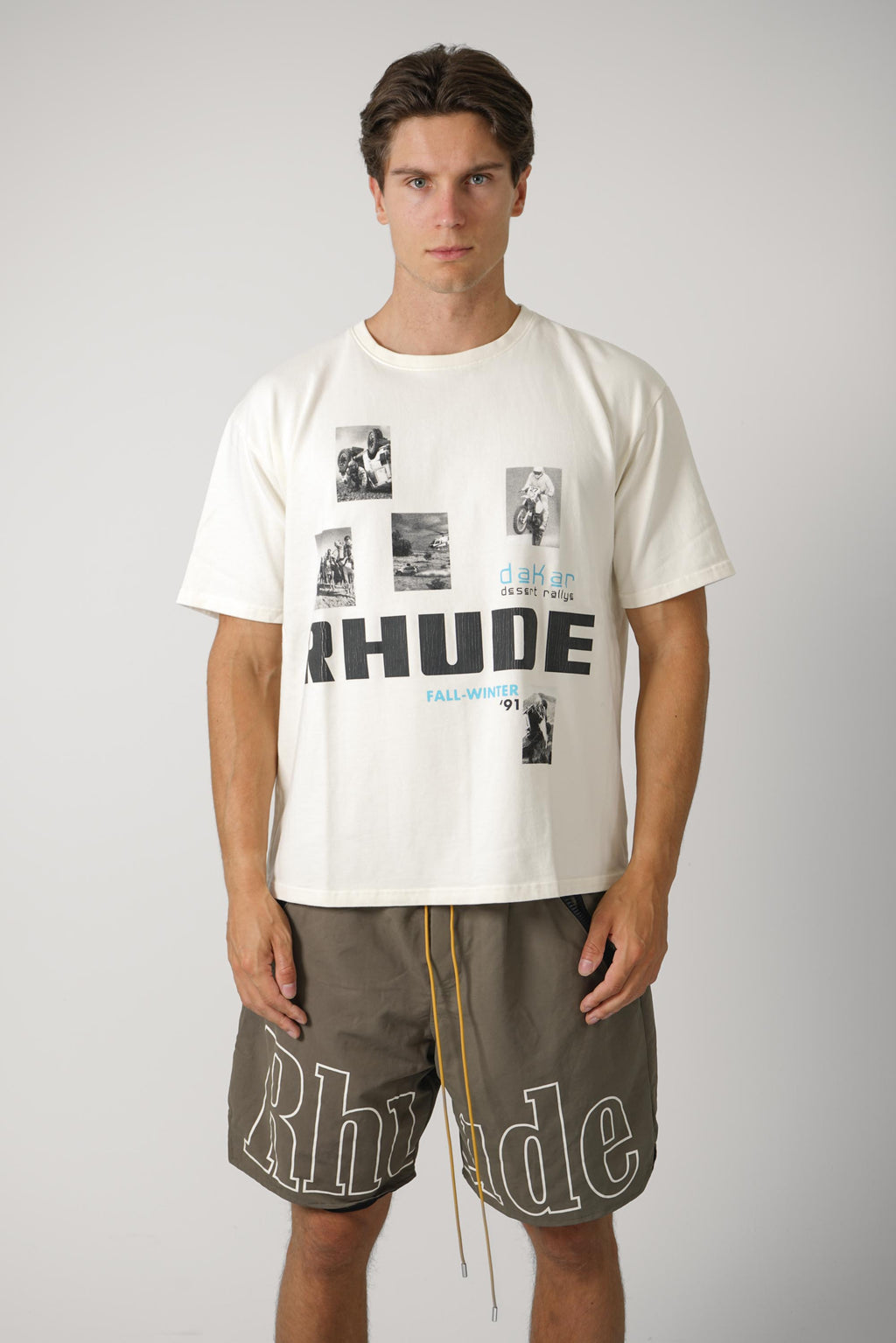Winter 91 Rallye Tee – Vintage White / Black / Blue