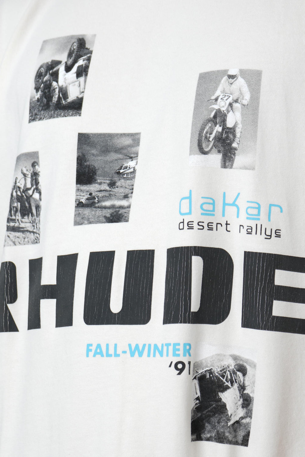 Winter 91 Rallye Tee – Vintage White / Black / Blue