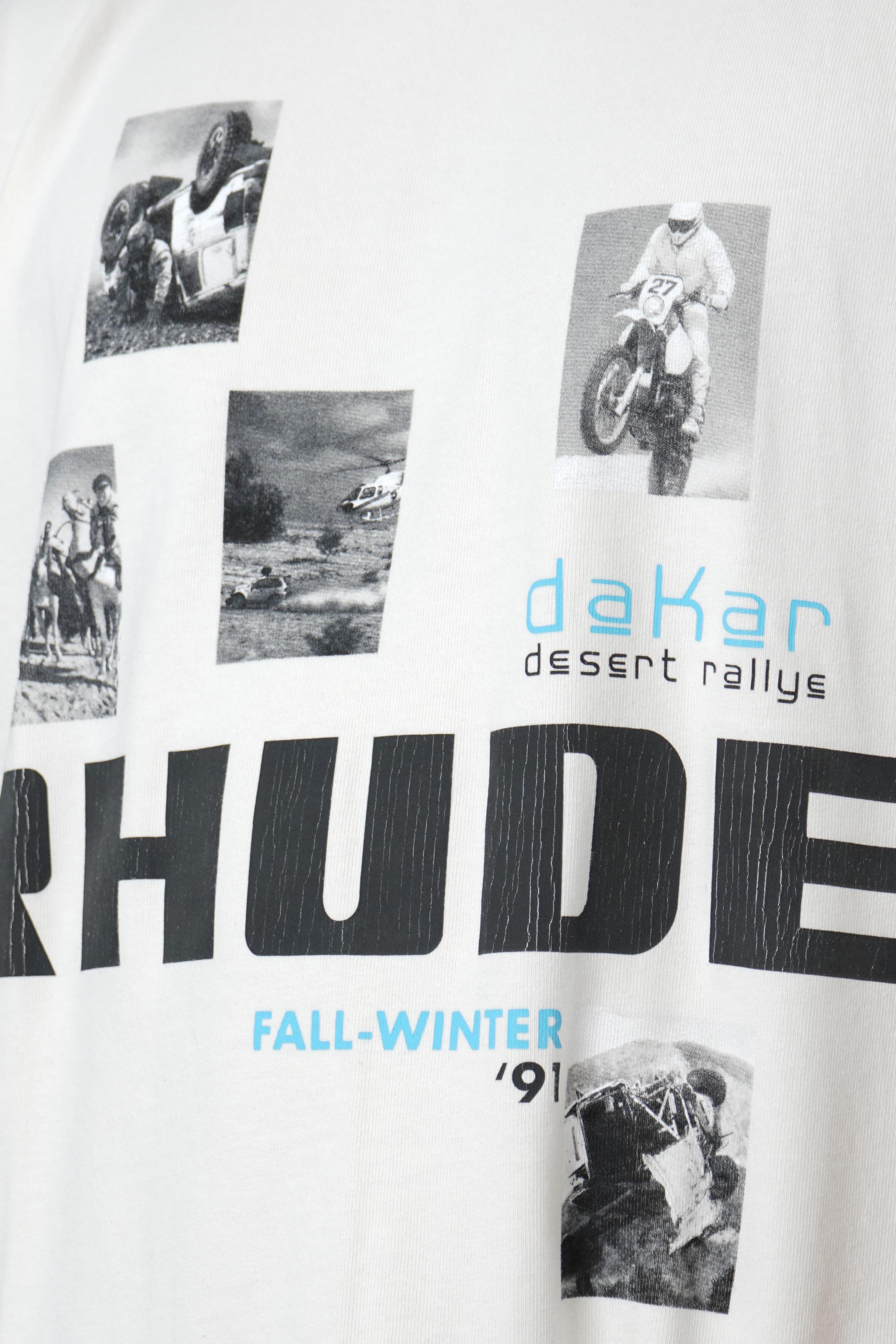Winter 91 Rallye Tee – Vintage White / Black / Blue
