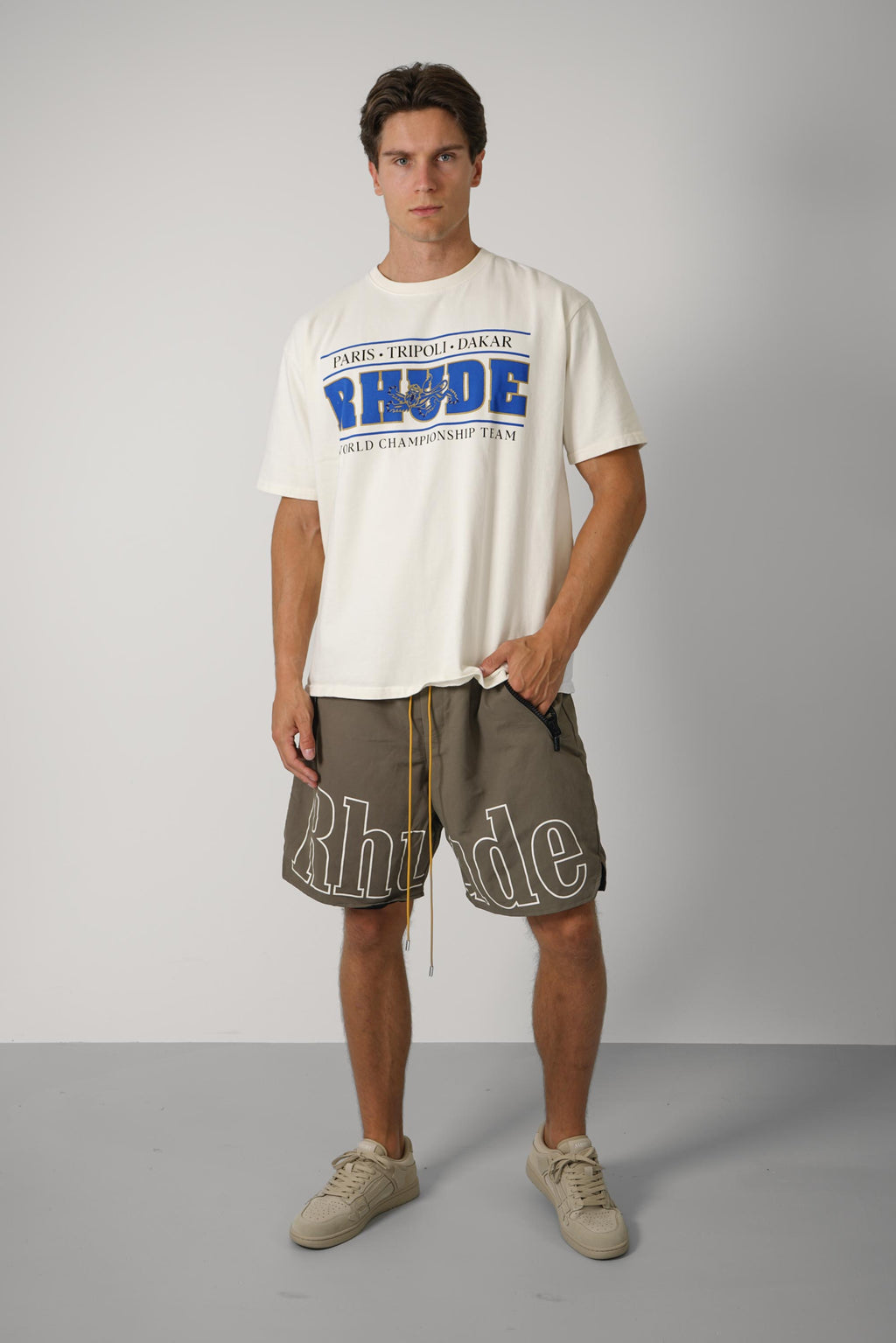 Rhude Chrono Tee – Vintage White / Blue