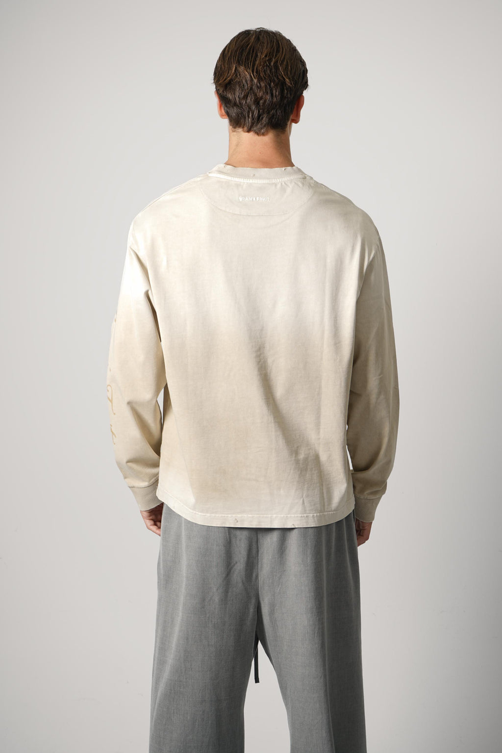 Brams Fruit Distressed Script Logo Longsleeve – Washed Clay