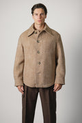 Ami Paris Buttoned Jacket – Chocolate Brown/Ivory