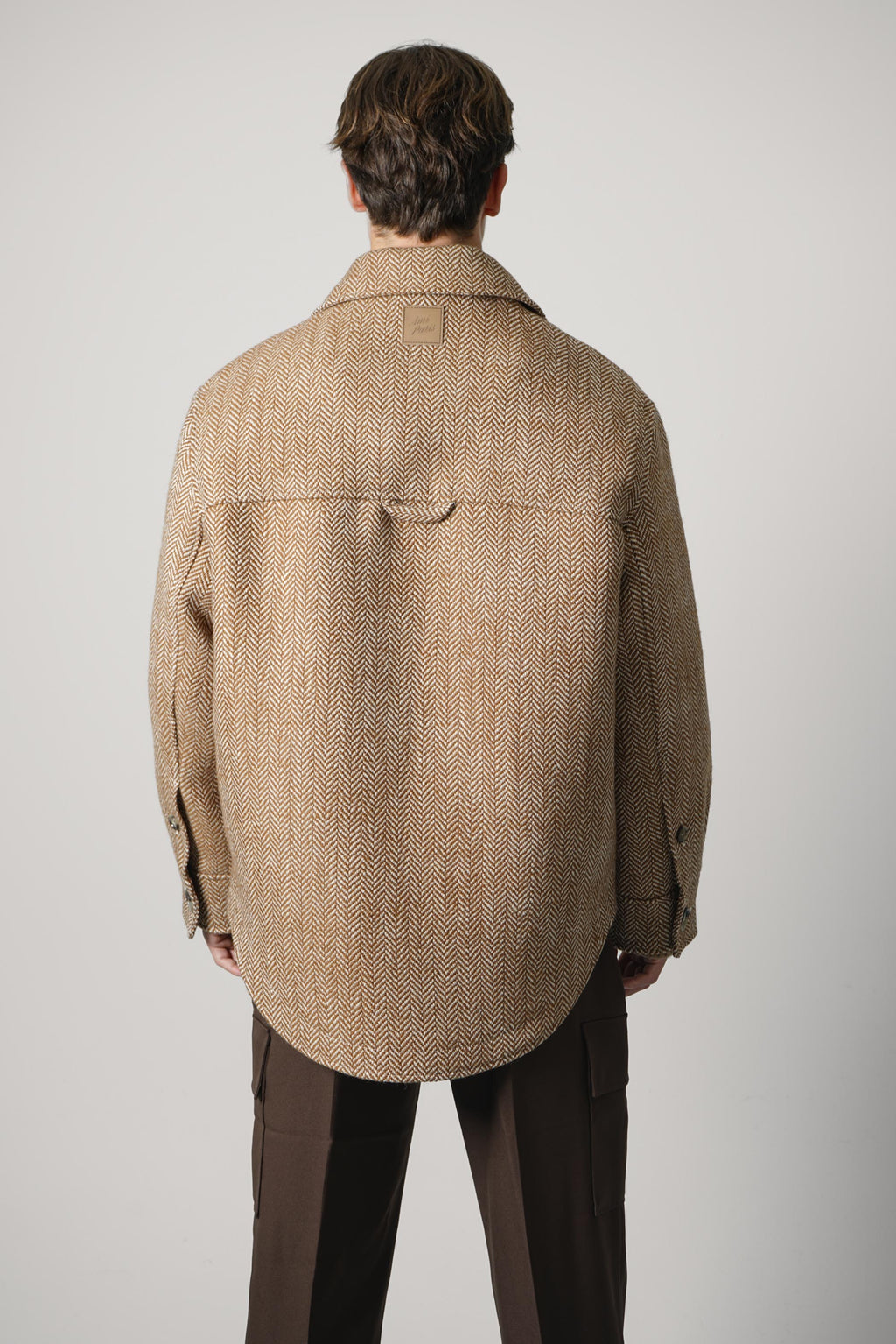 Ami Paris Buttoned Jacket – Chocolate Brown/Ivory