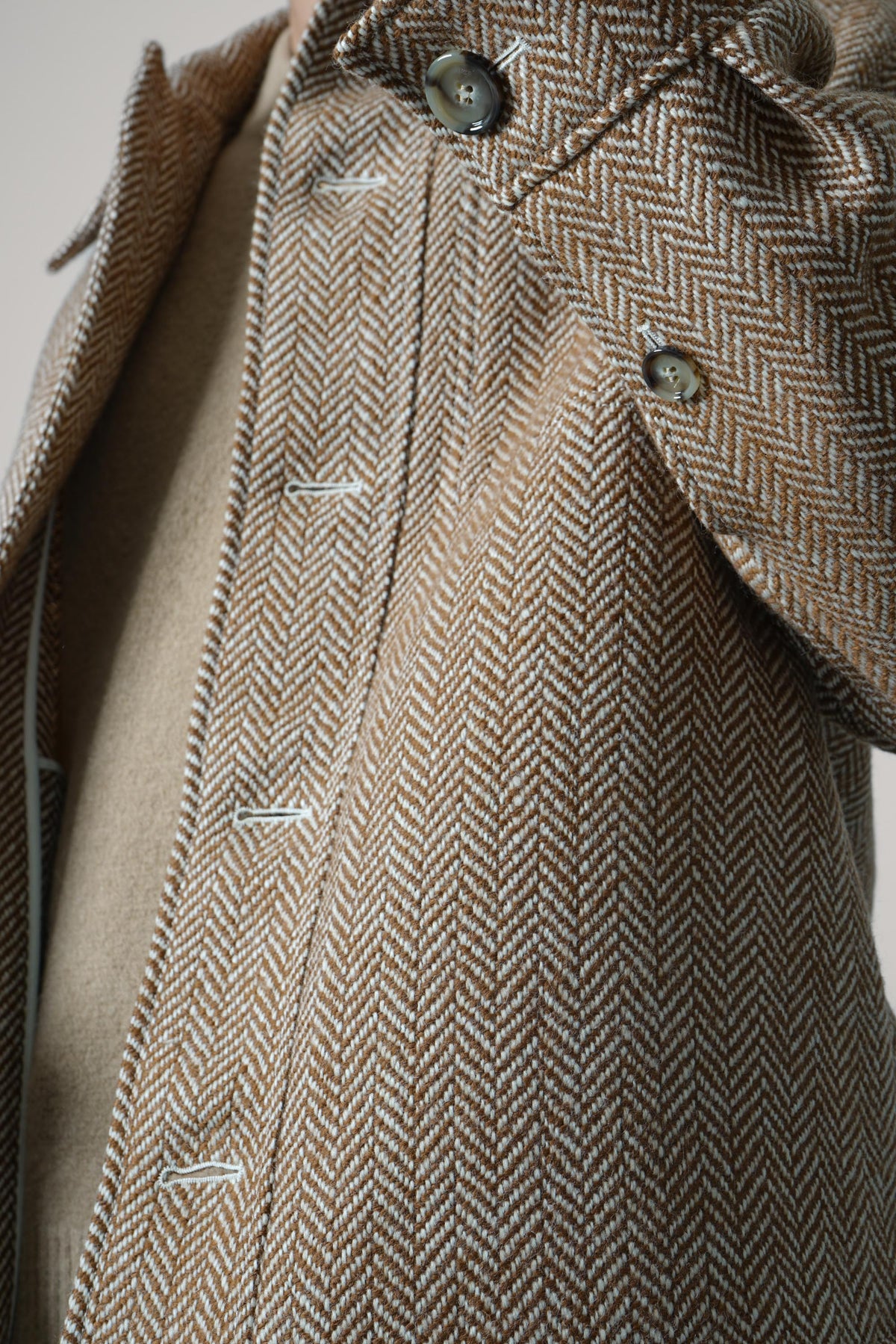 Ami Paris Buttoned Jacket – Chocolate Brown/Ivory
