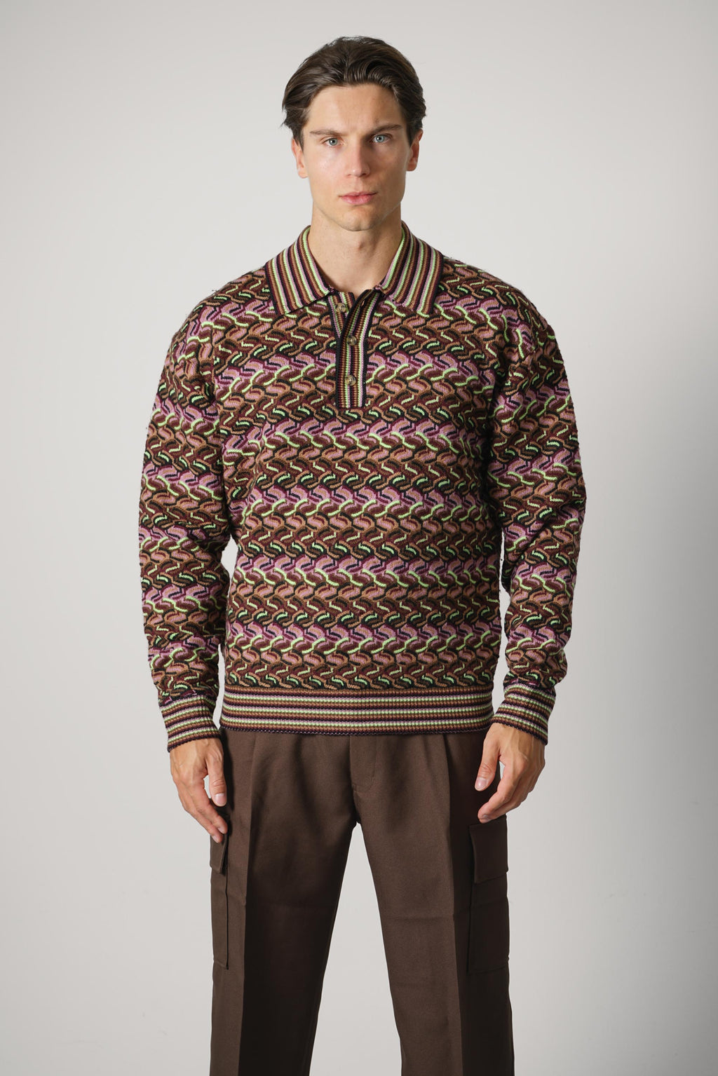 Drole De Monsieur Coogie Longsleeve Polo – Multicolor