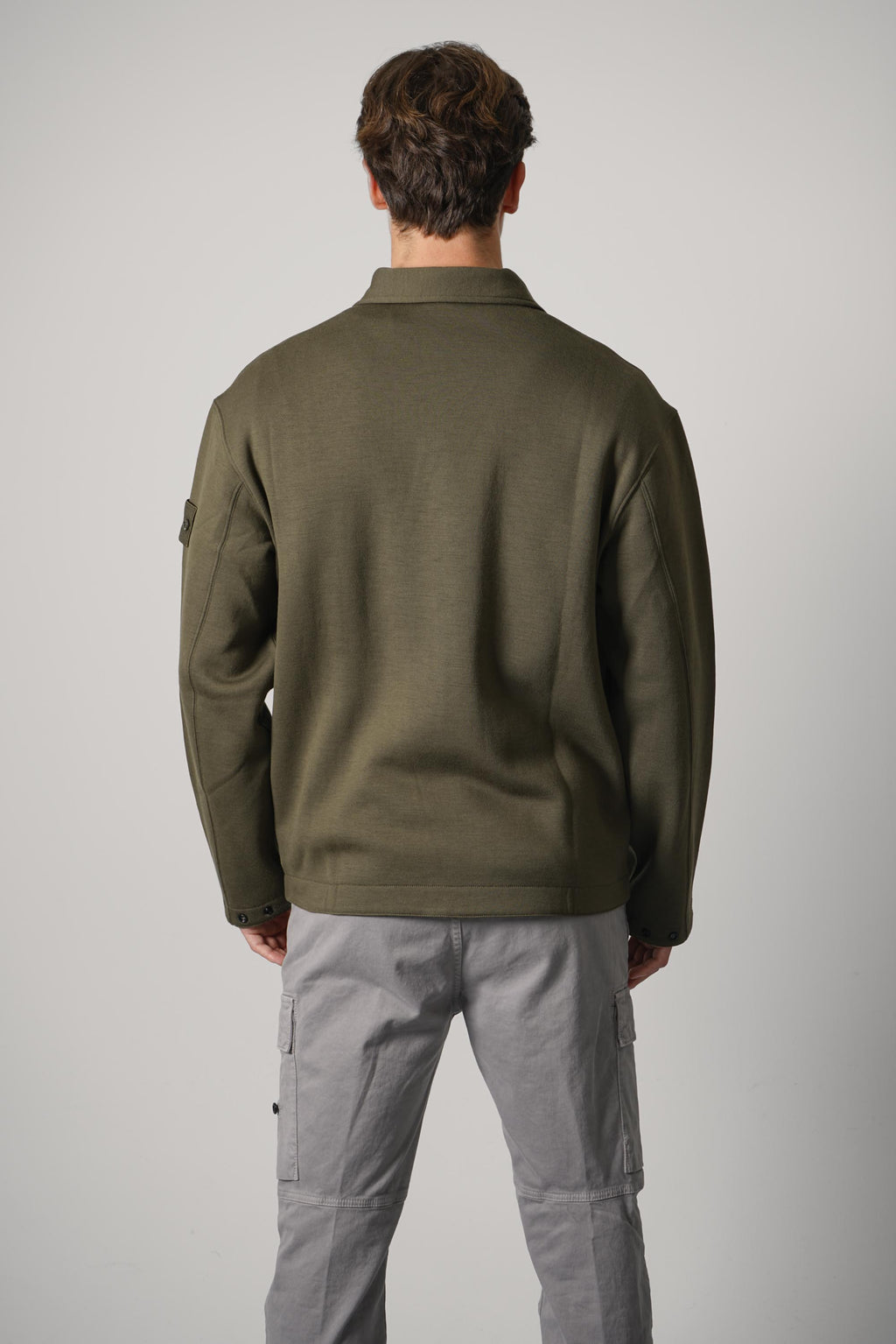Stone Island Zip-Up Cardigan – Military Green (6100014)