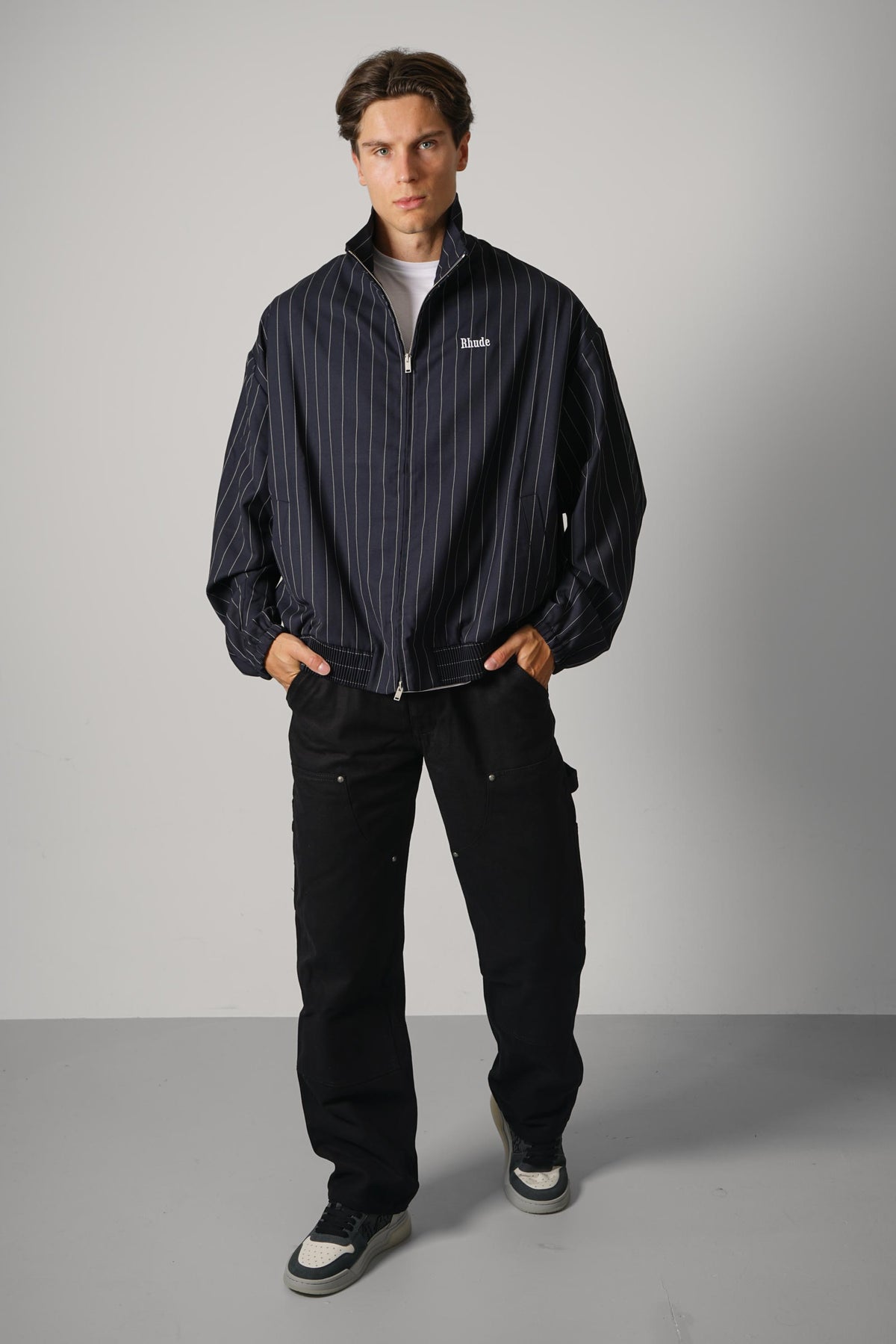 Rhude Volume Track Jacket – Navy / White