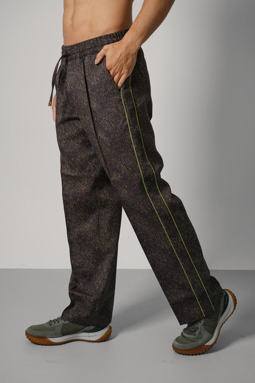 Drole De Monsieur Jacquard Elastic Waist Pants – Multicolor
