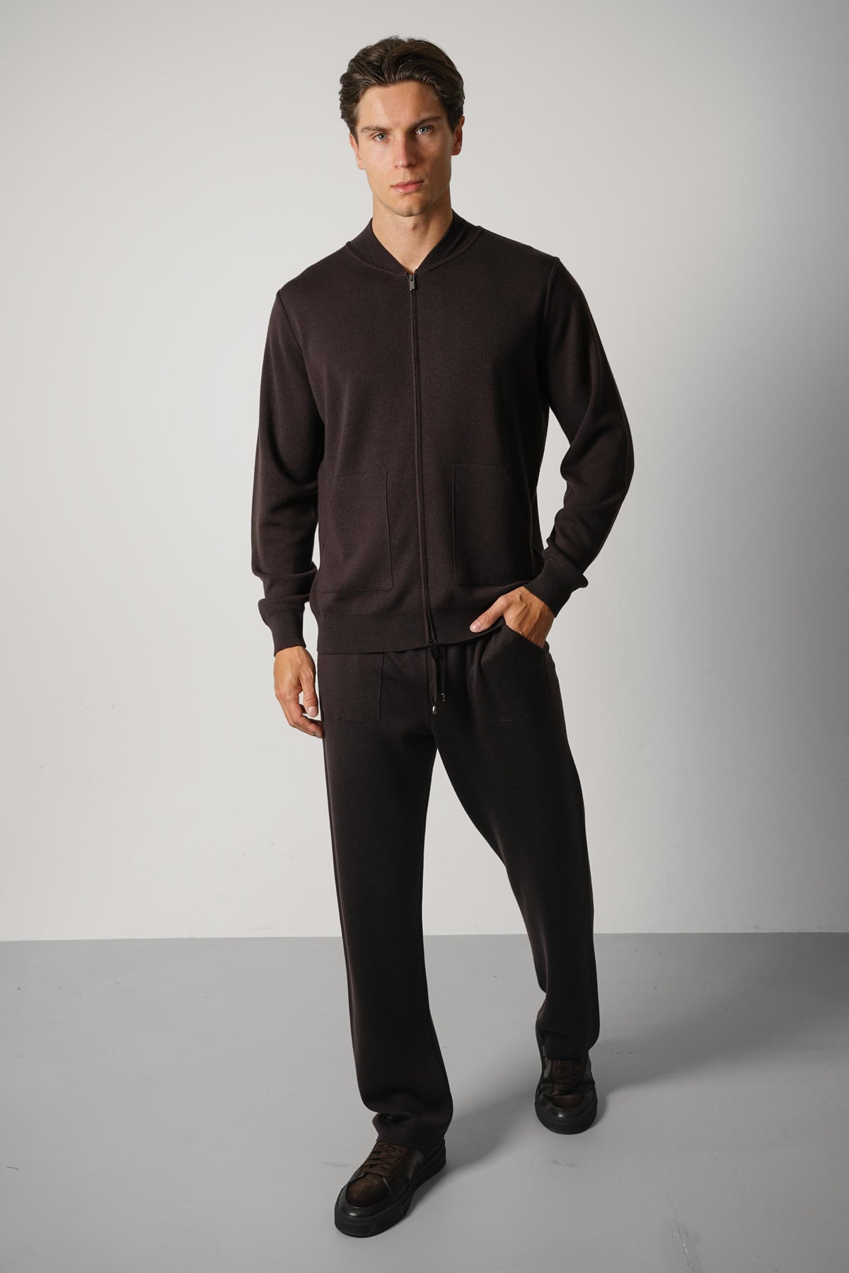 Filippo De Laurentiis Bomber Zip ML RM16F – Caffè
