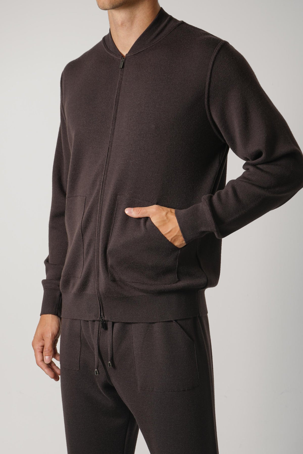 Filippo De Laurentiis Bomber Zip ML RM16F – Caffè