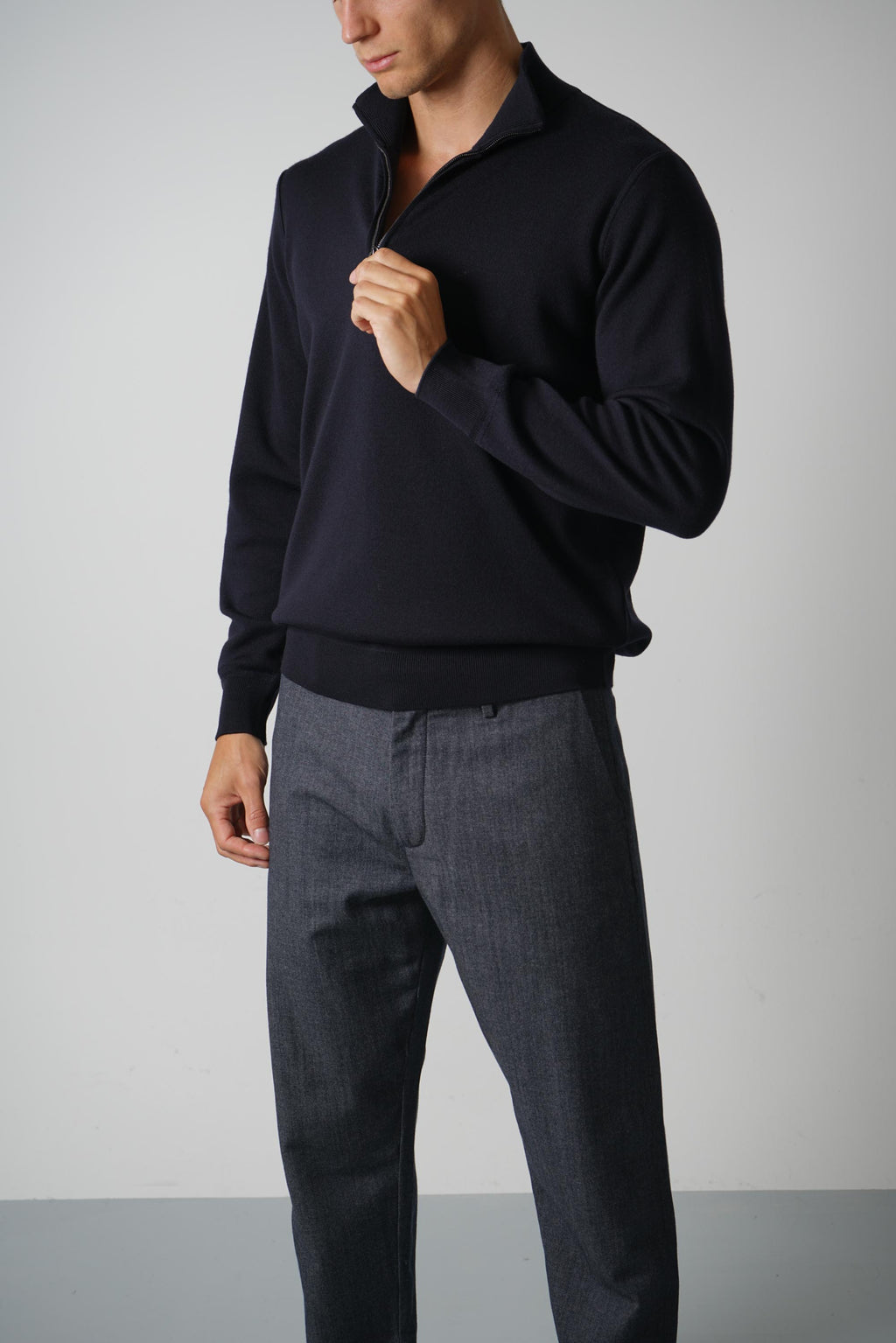 Filippo De Laurentiis Mezza Zip ML RM16F – Navy