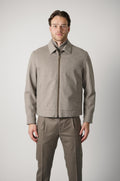 Paul & Shark Shirt Collar Blouson in Loro Piana Storm System Cashmere – Taupe