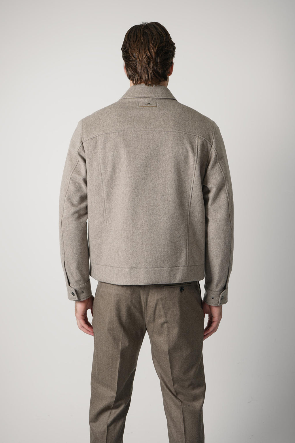 Paul & Shark Shirt Collar Blouson in Loro Piana Storm System Cashmere – Taupe