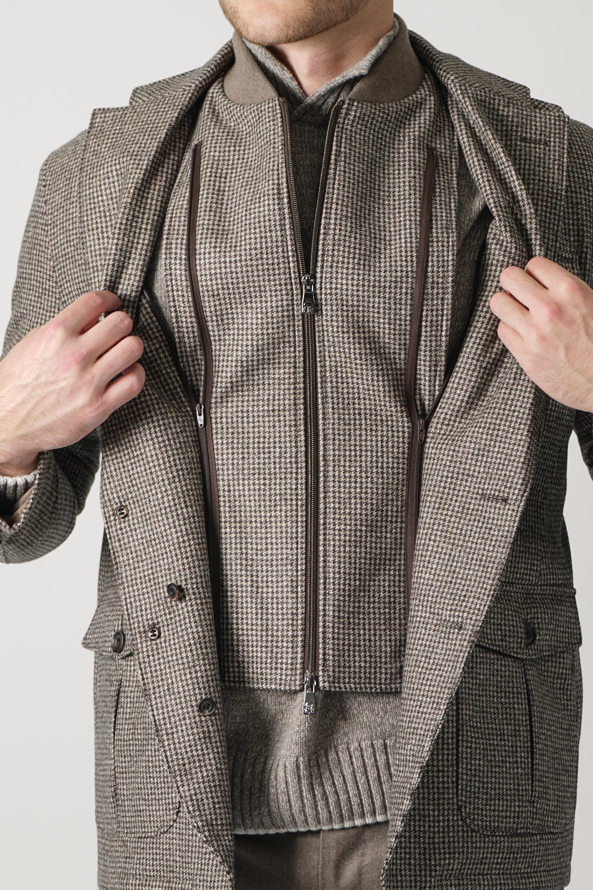 Corneliani Jacket 286S16-2A16270 – Brown/Taupe