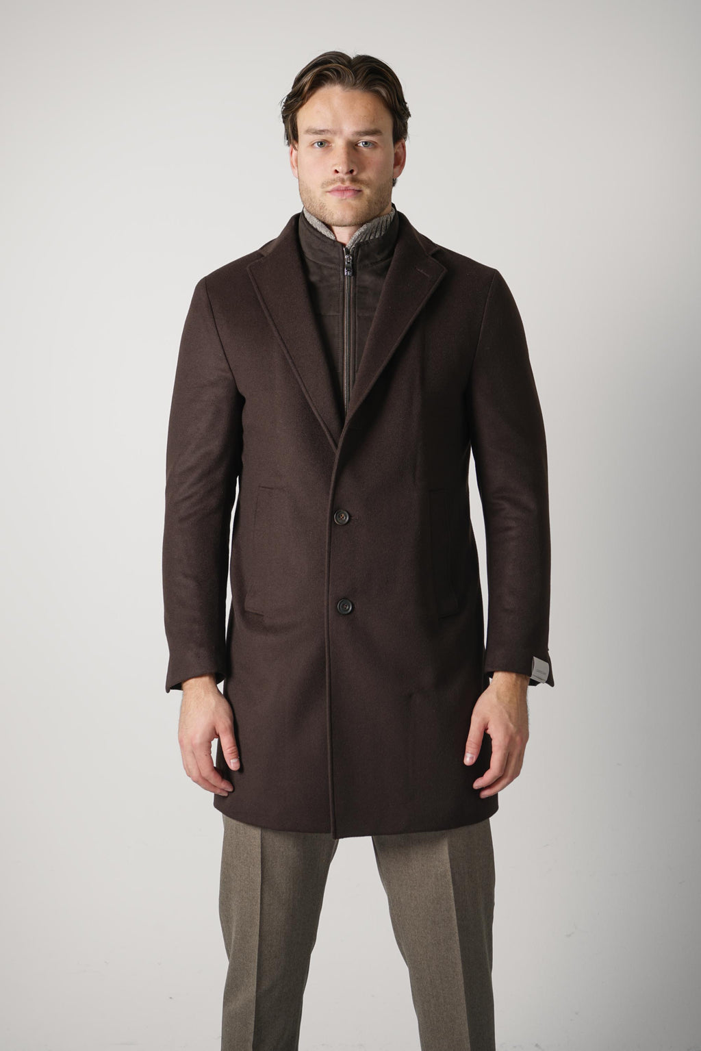 Corneliani Chocolate Brown Tailored Coat