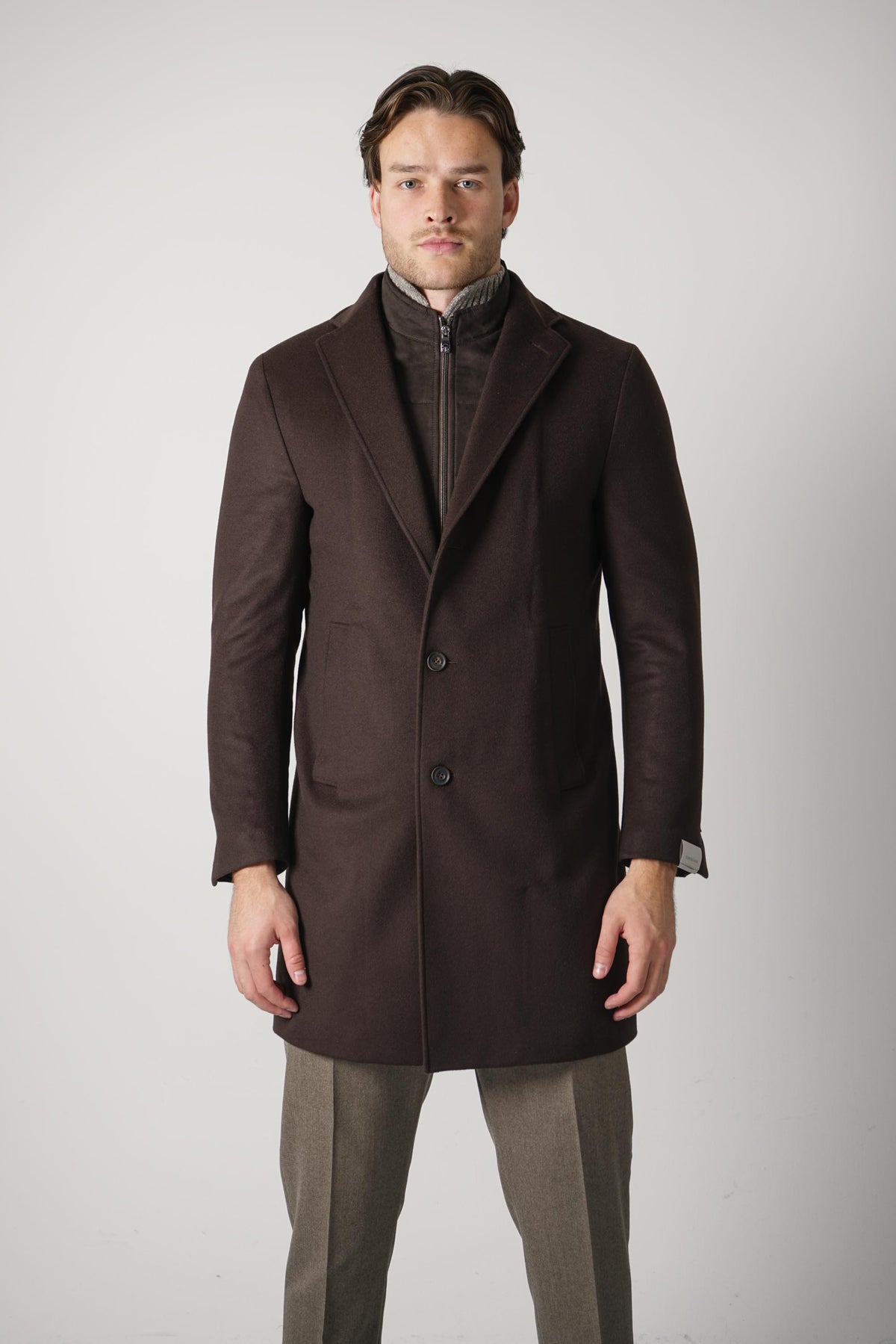 Corneliani Chocolate Brown Tailored Coat