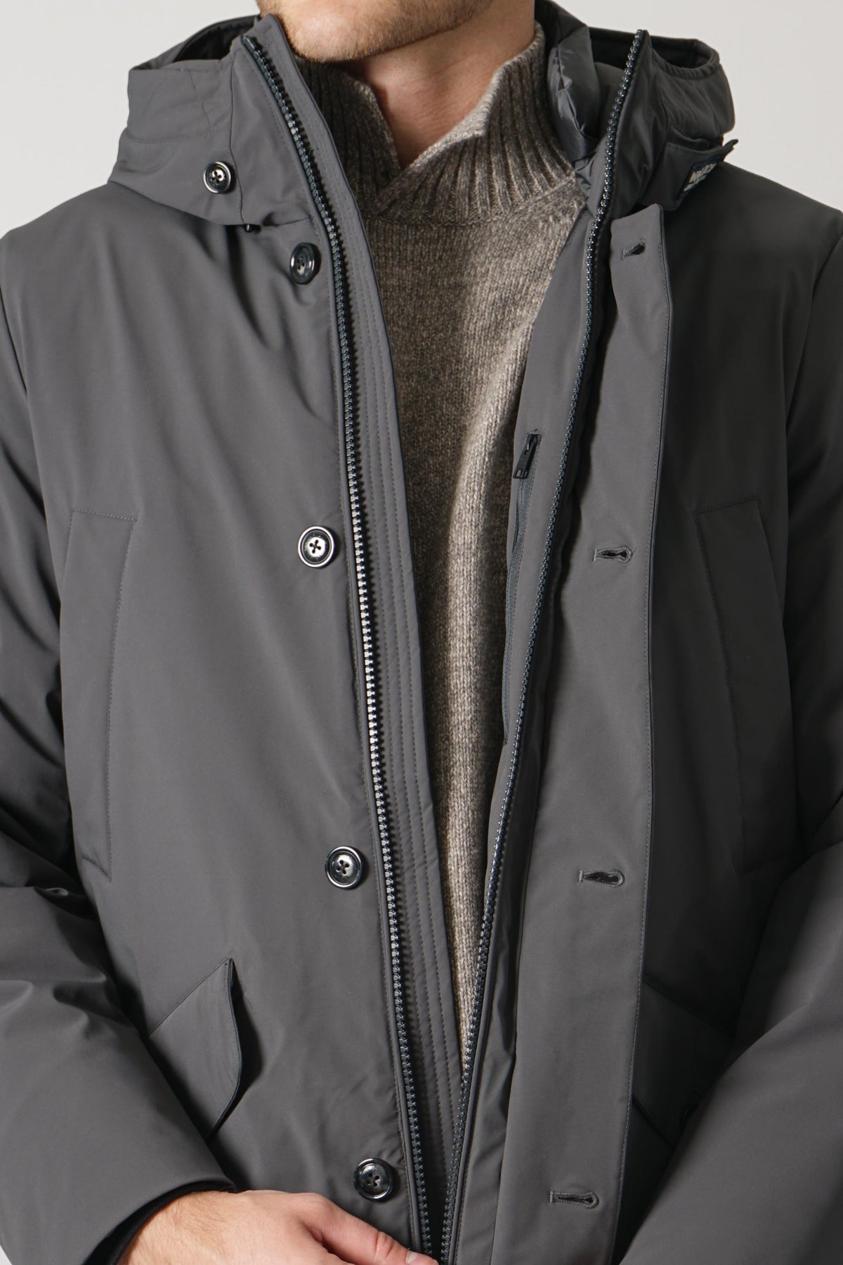 Woolrich Stretch Parka – Charcoal Grey
