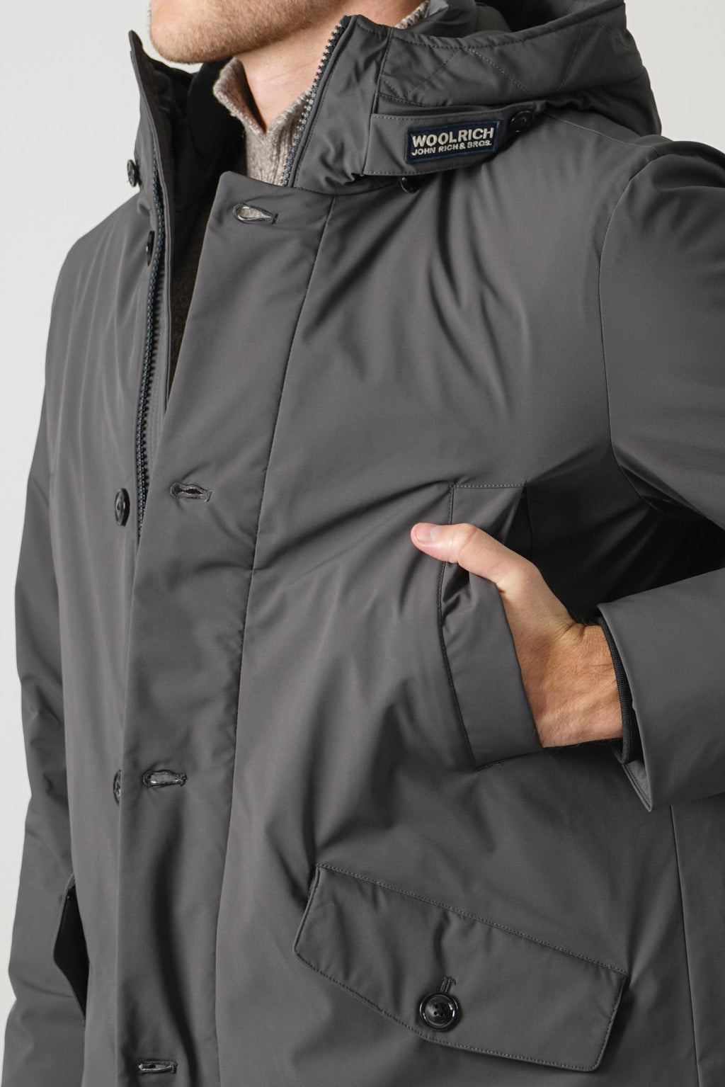 Woolrich Stretch Parka – Charcoal Grey
