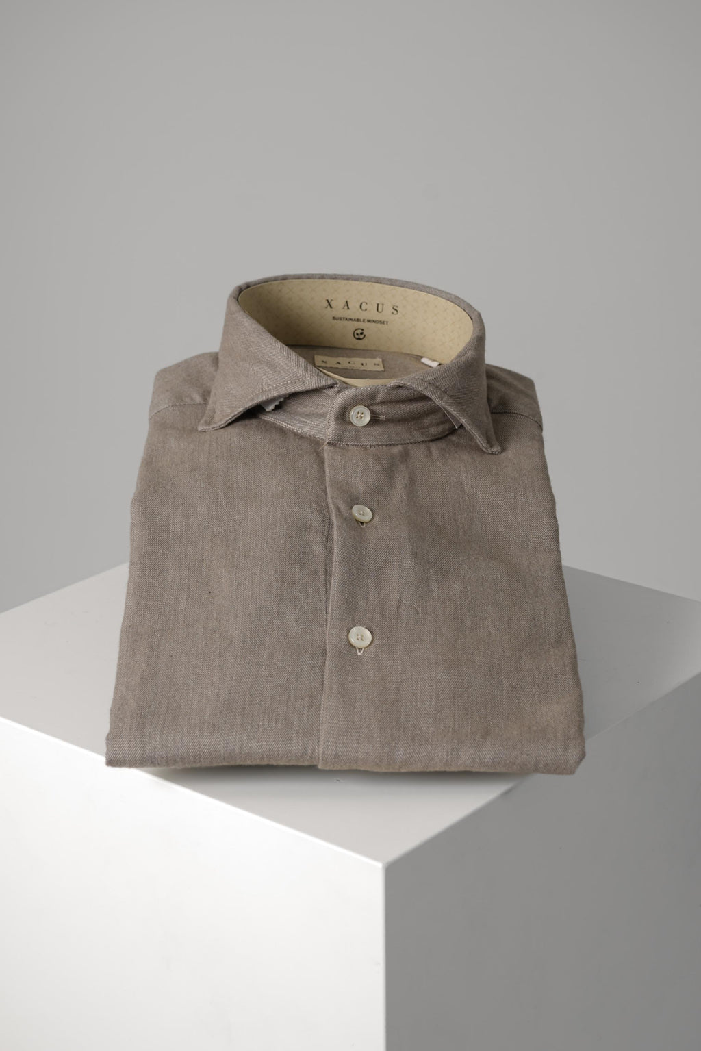Xacus Tailored-Fit Shirt Taupe