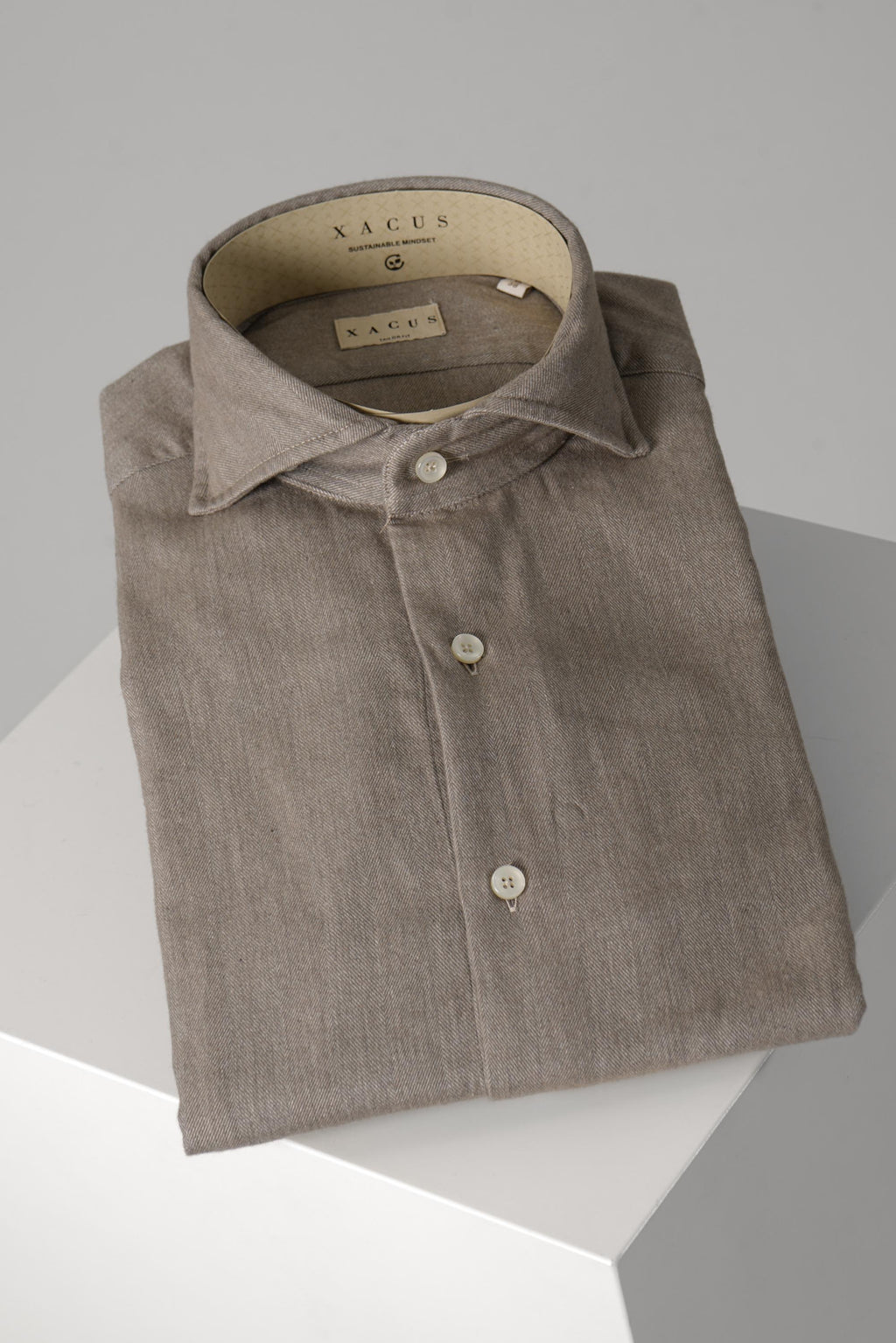 Xacus Tailored-Fit Shirt Taupe