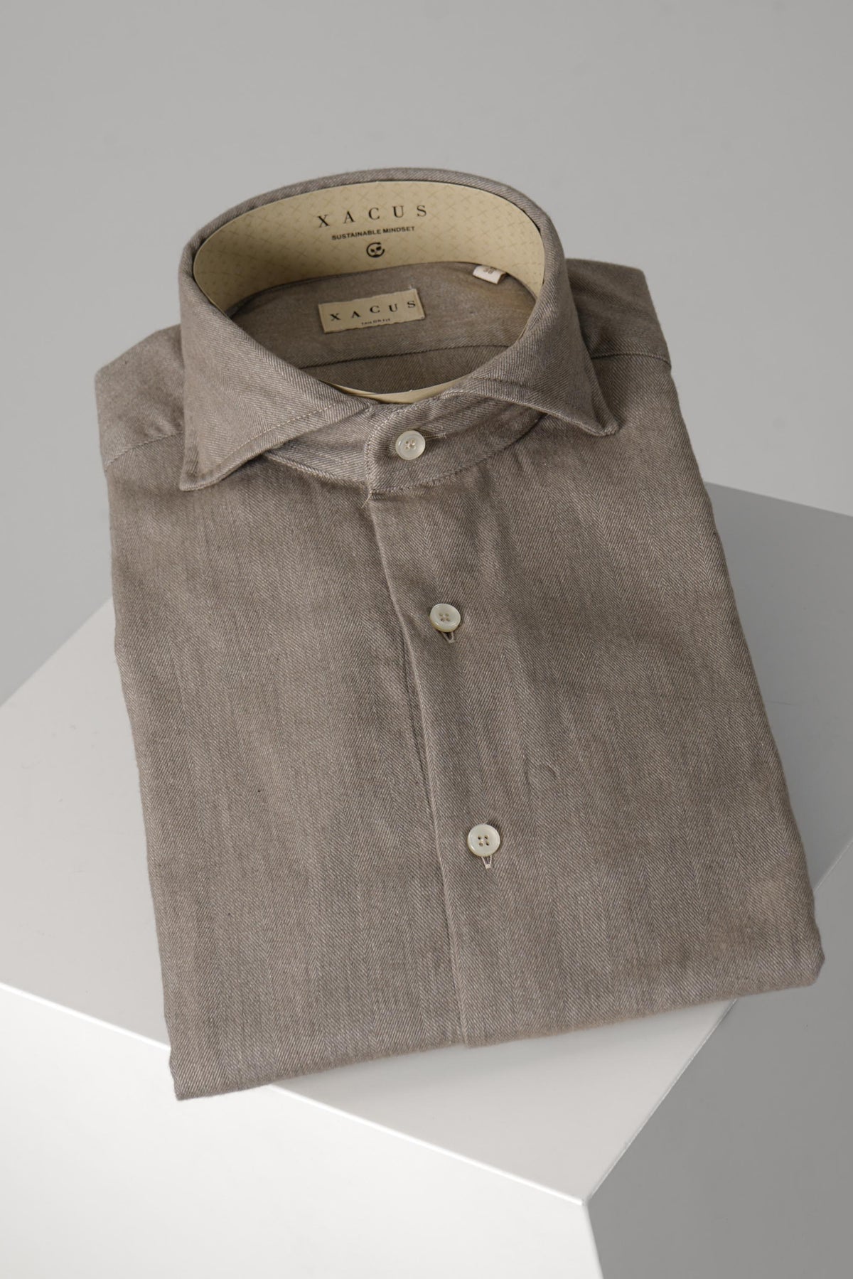 Xacus Tailored-Fit Shirt Taupe