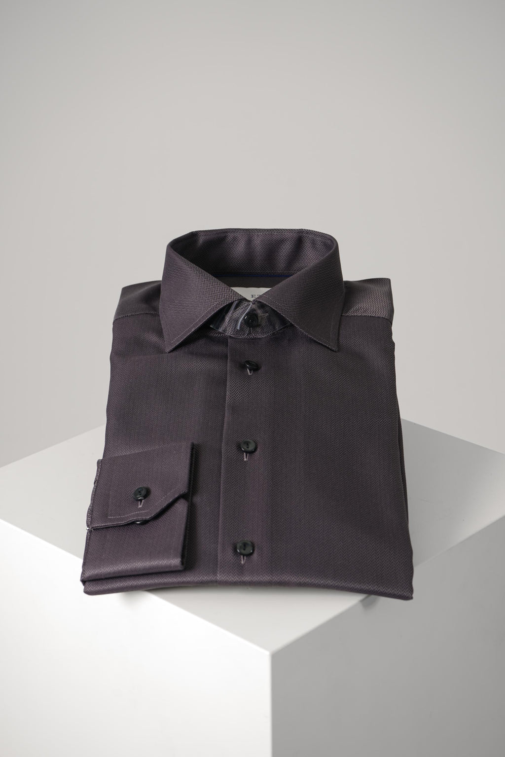 Eton Herringbone Signature Twill Shirt Slim – Black