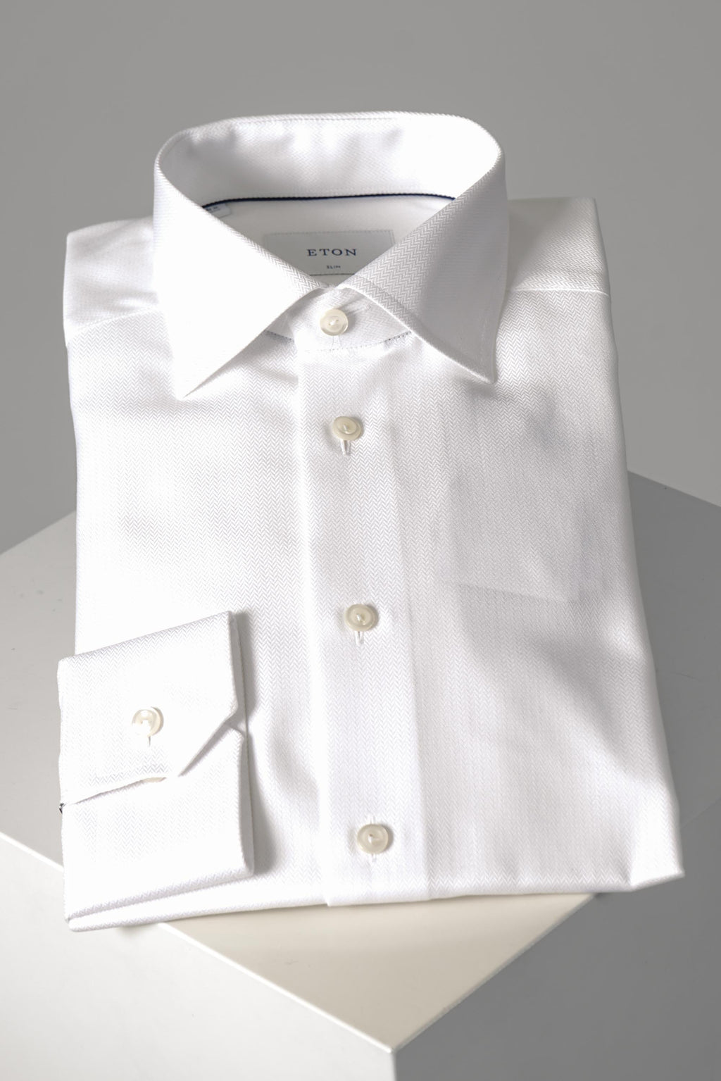 Eton Herringbone Signature Twill Shirt Slim – White