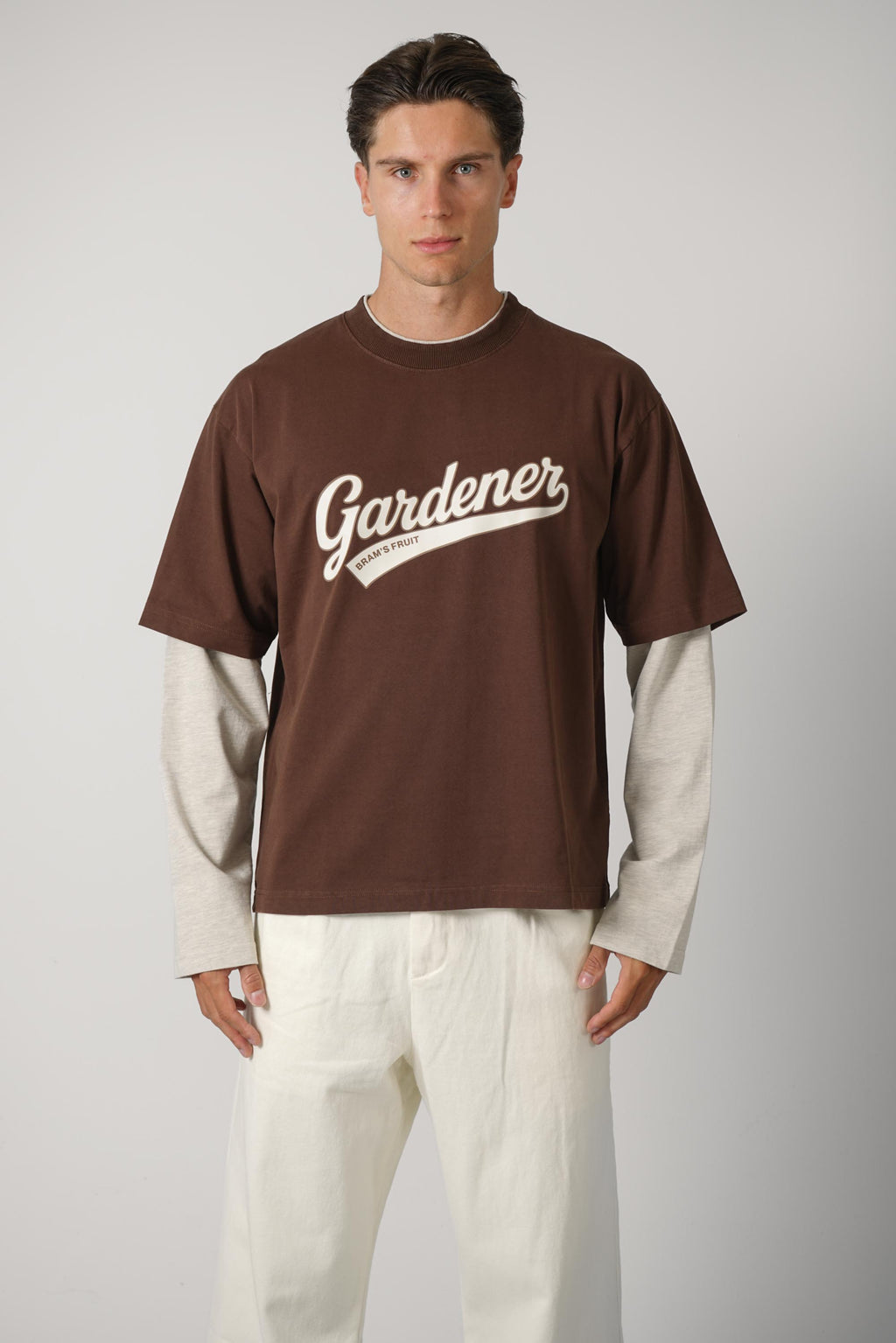 Bram's Fruit Double Layer T-shirt – Brown