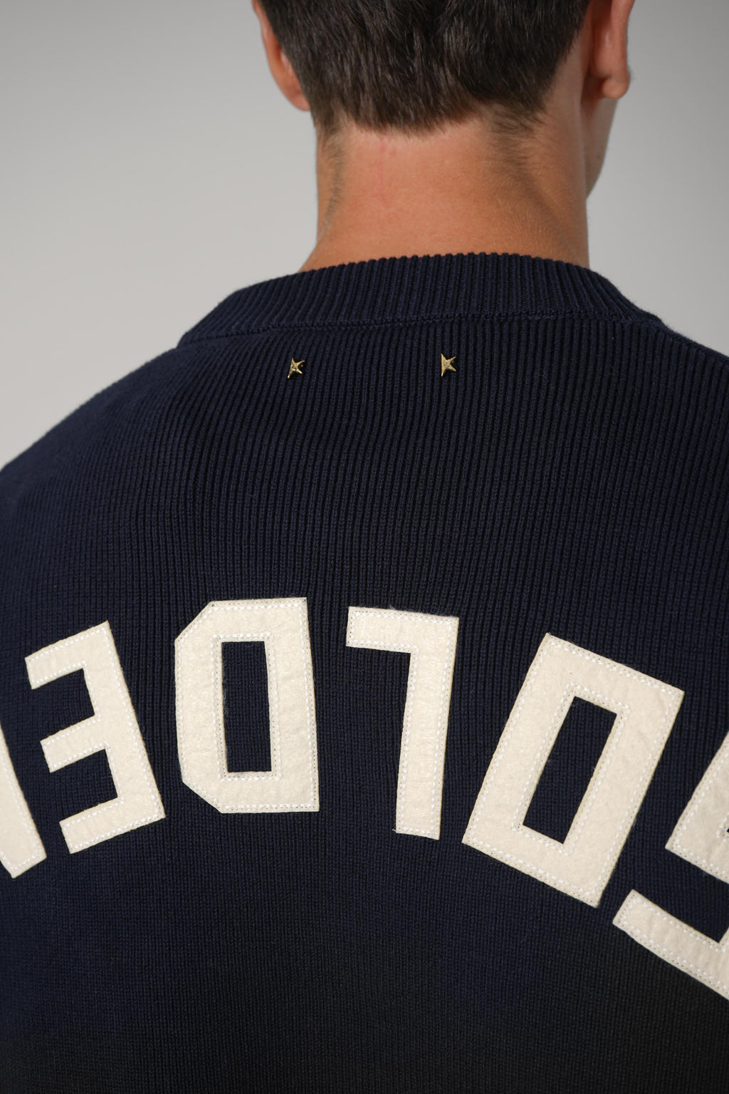 Golden Men's Regular Knit Crew Neck Cotton With Logo –  Dark Blue