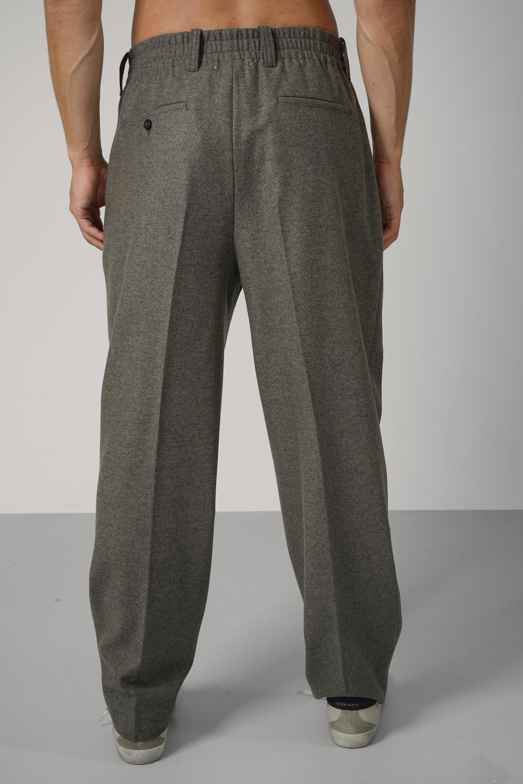 Golden Goose Journey Men's Slacks Jogging Virgin Wool Flanel – Loden Grey