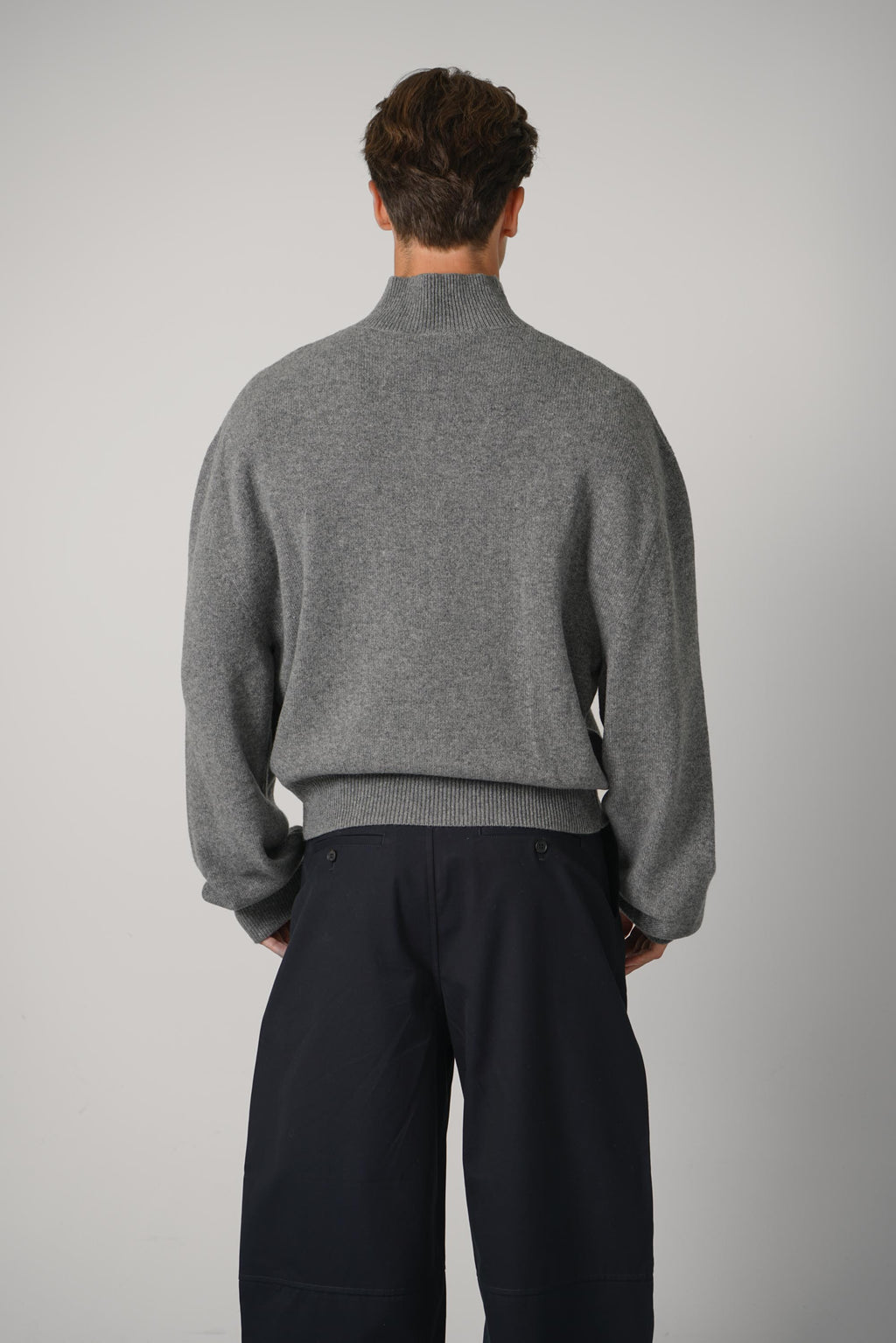 Rhude Quarter Zip Knit Top – Grey