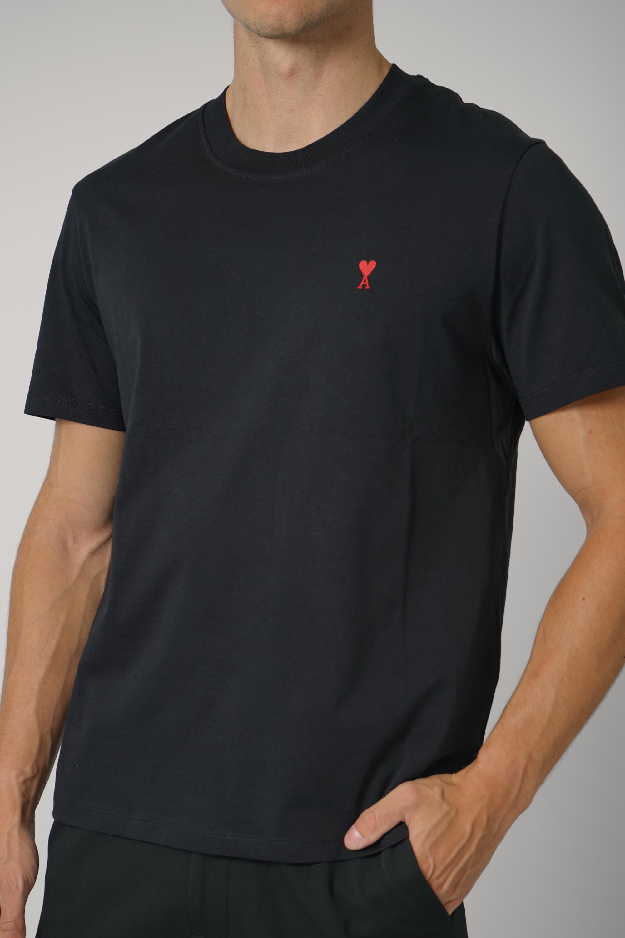 T-Shirt with Red Ami de Coeur – Black