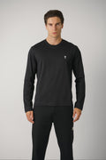 Long Sleeves T-Shirt with Contrasted Ami de Coeur – Black/White Cream