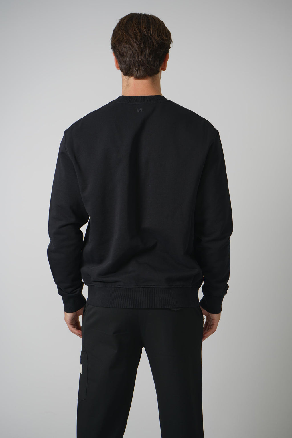 Sweatshirt with Contrasted Ami de Coeur – Black/White Cream