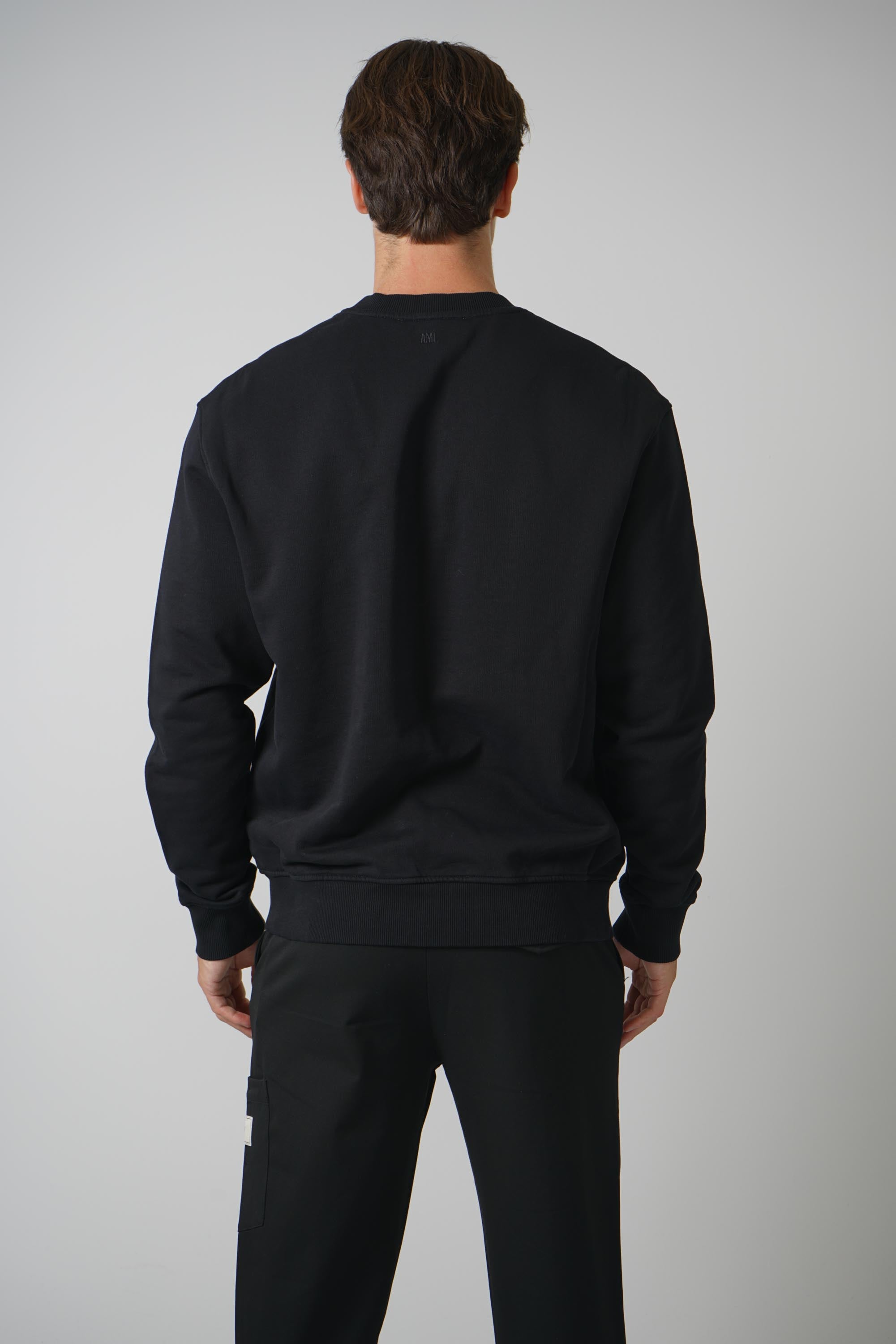 Sweatshirt with Contrasted Ami de Coeur – Black/White Cream