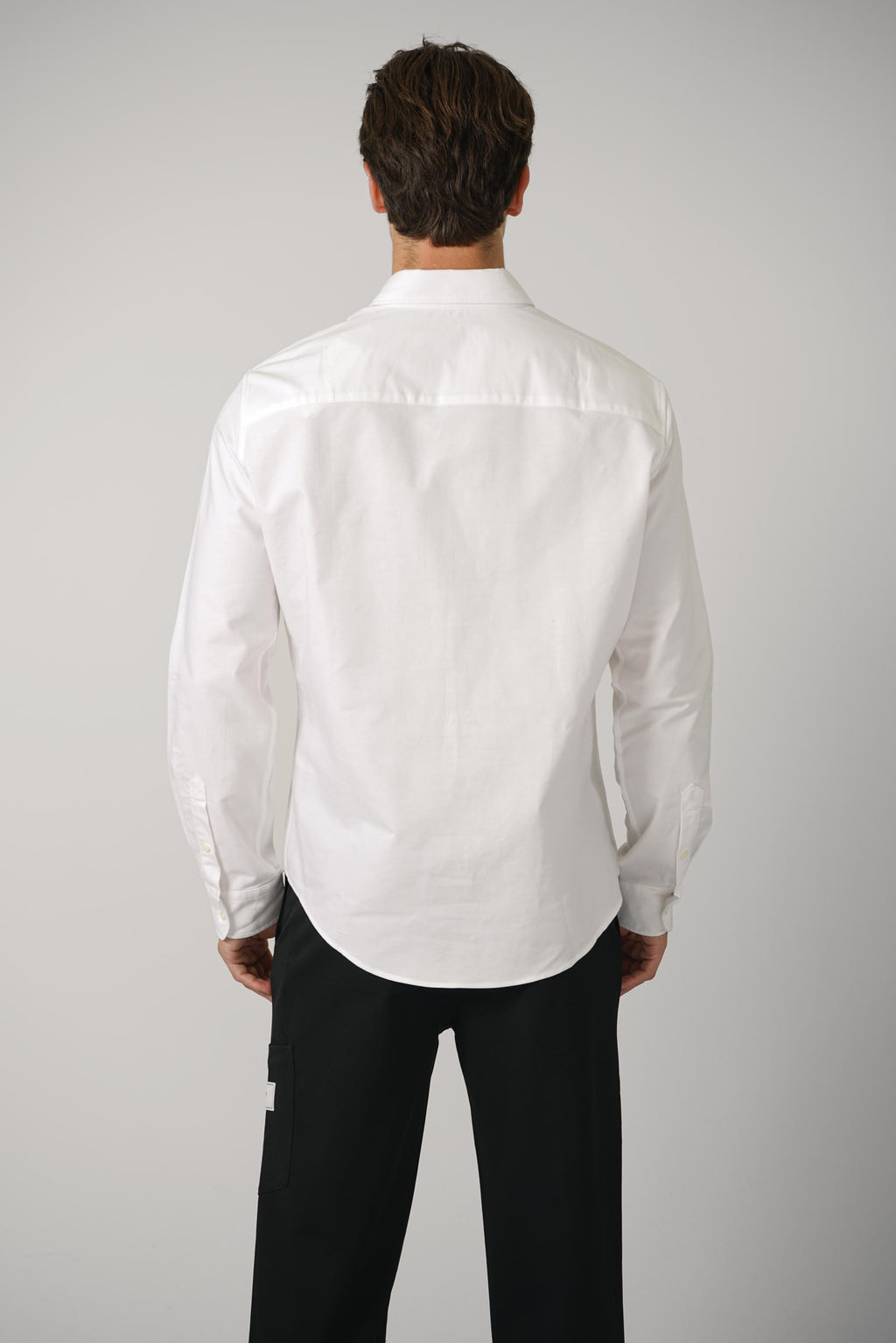 Classic Shirt Button Down Collar with Embroidered Ami de Coeur – Natural White