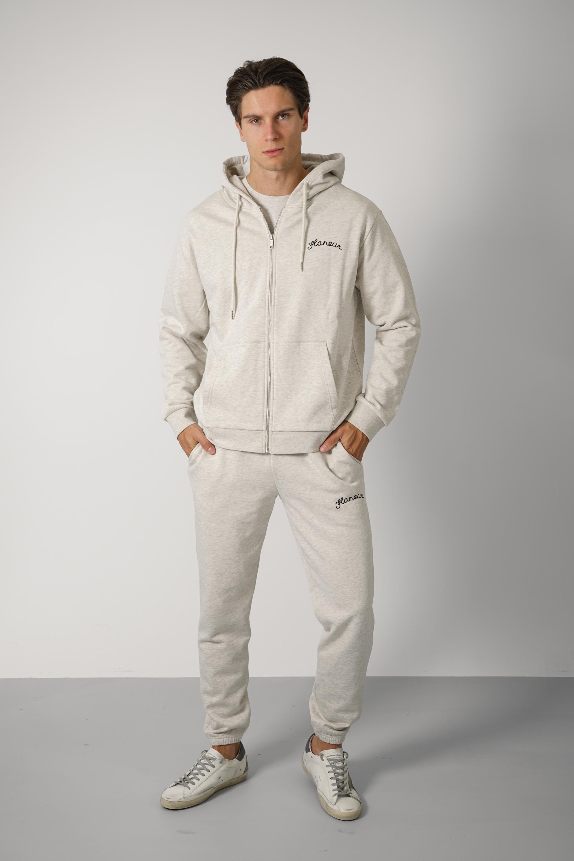 Signature Zip-Up Hoodie – Heather Grey