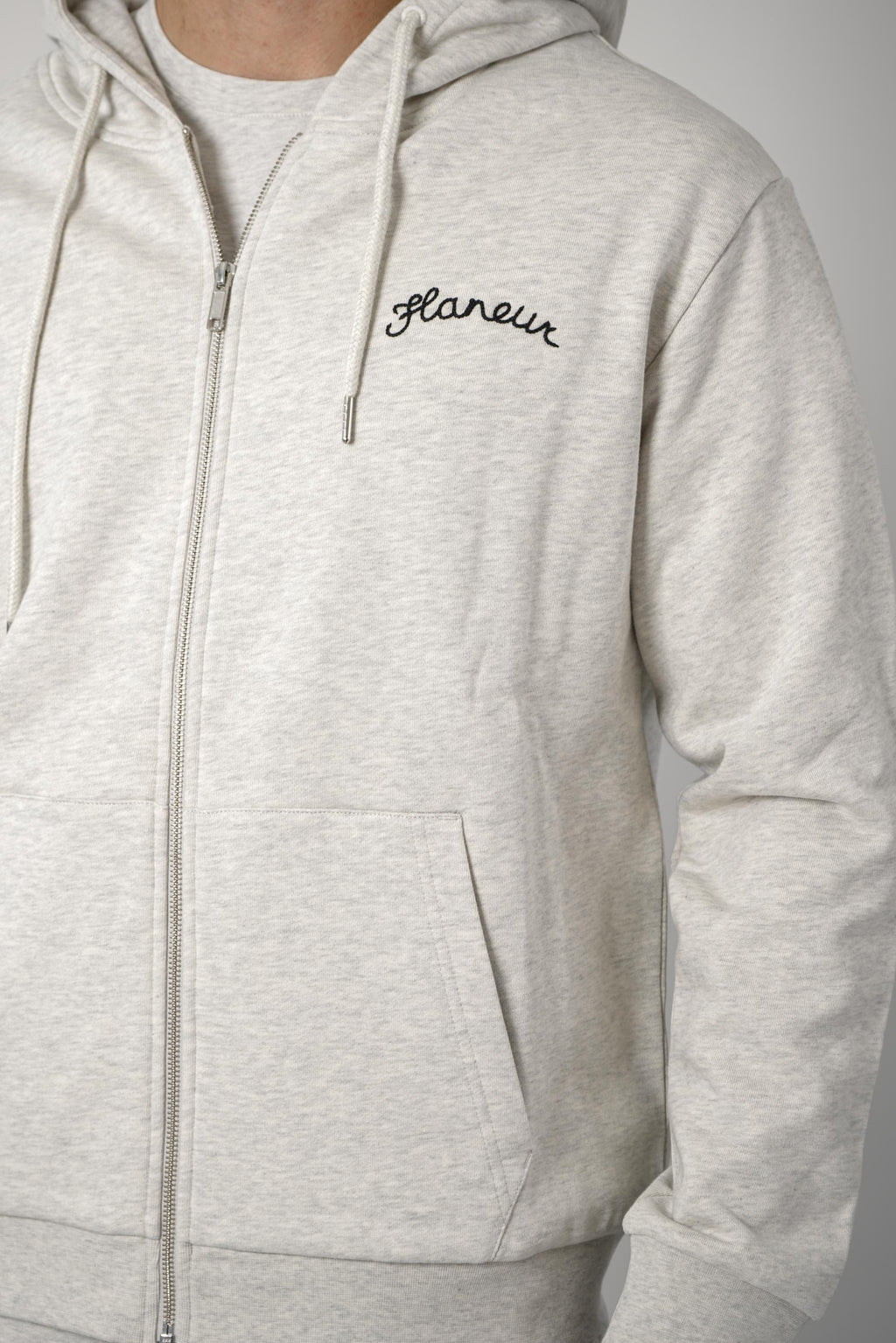 Signature Zip-Up Hoodie – Heather Grey