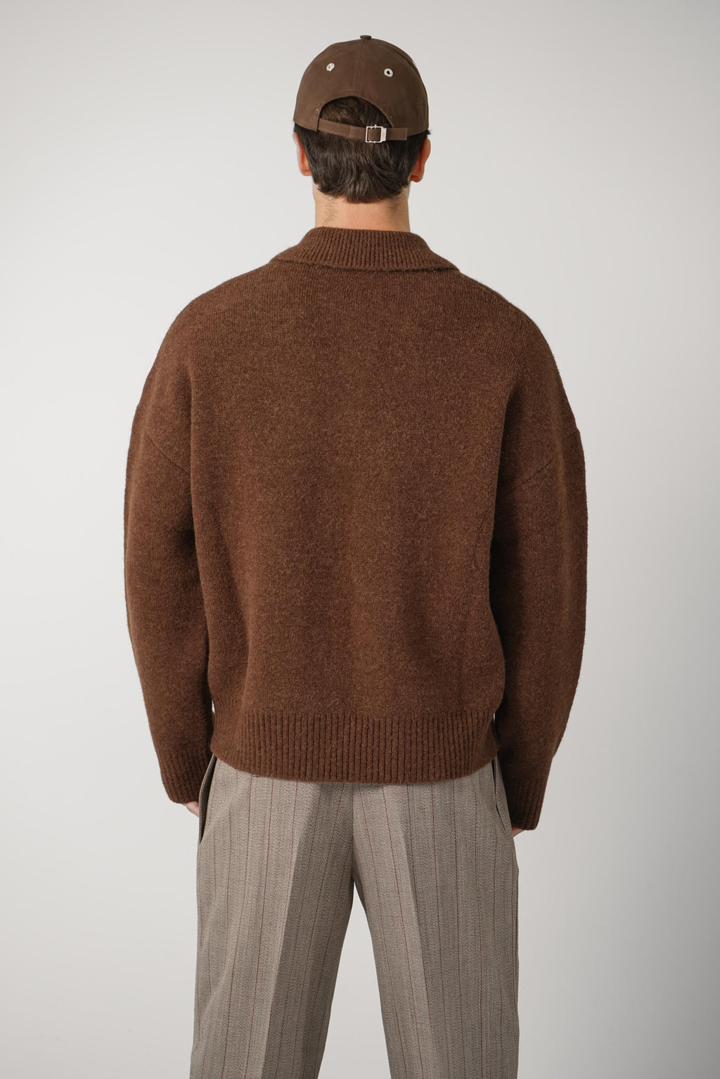 Polo Sweater with Ami de Coeur – Chocolate Brown/Ecru