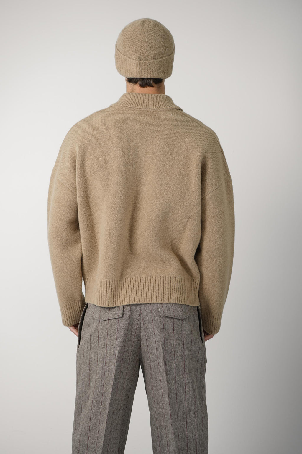 Polo Sweater with Ami de Coeur – Mastic Beige/Ecru