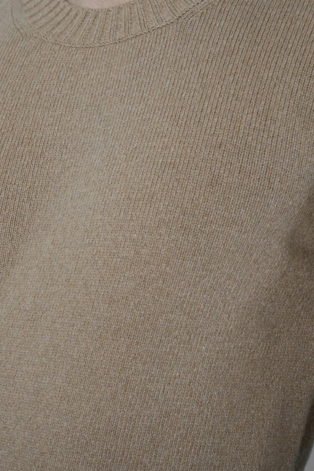 Crewneck Sweater with Tonal Ami de Coeur – Camel