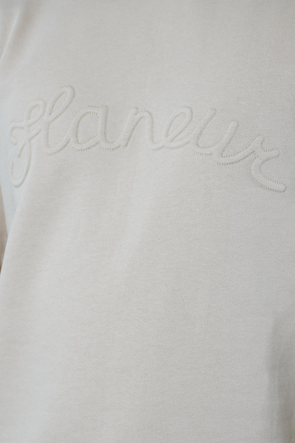 Signature Outline Sweater Embossed Logo – Creme