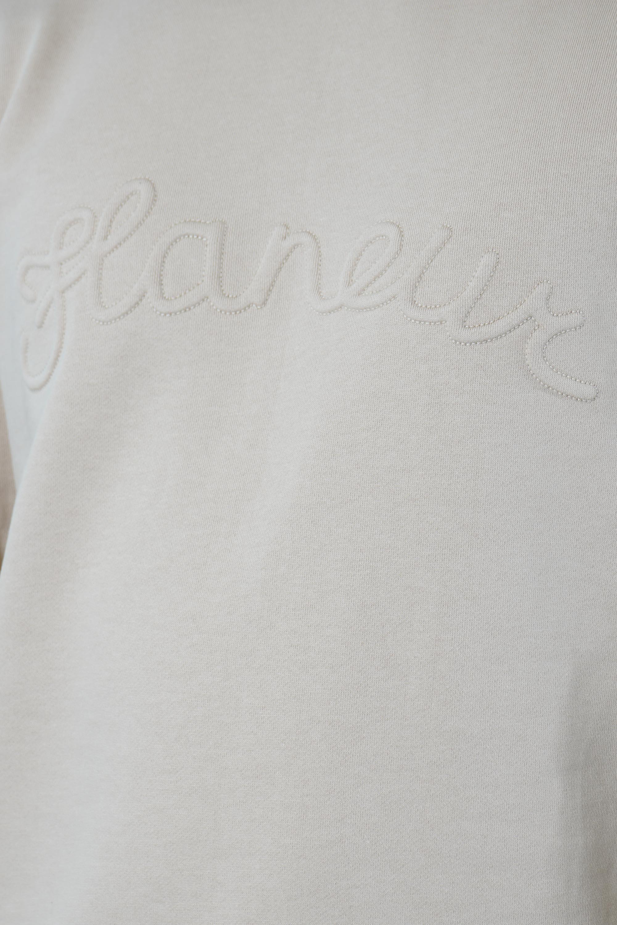 Signature Outline Sweater Embossed Logo – Creme